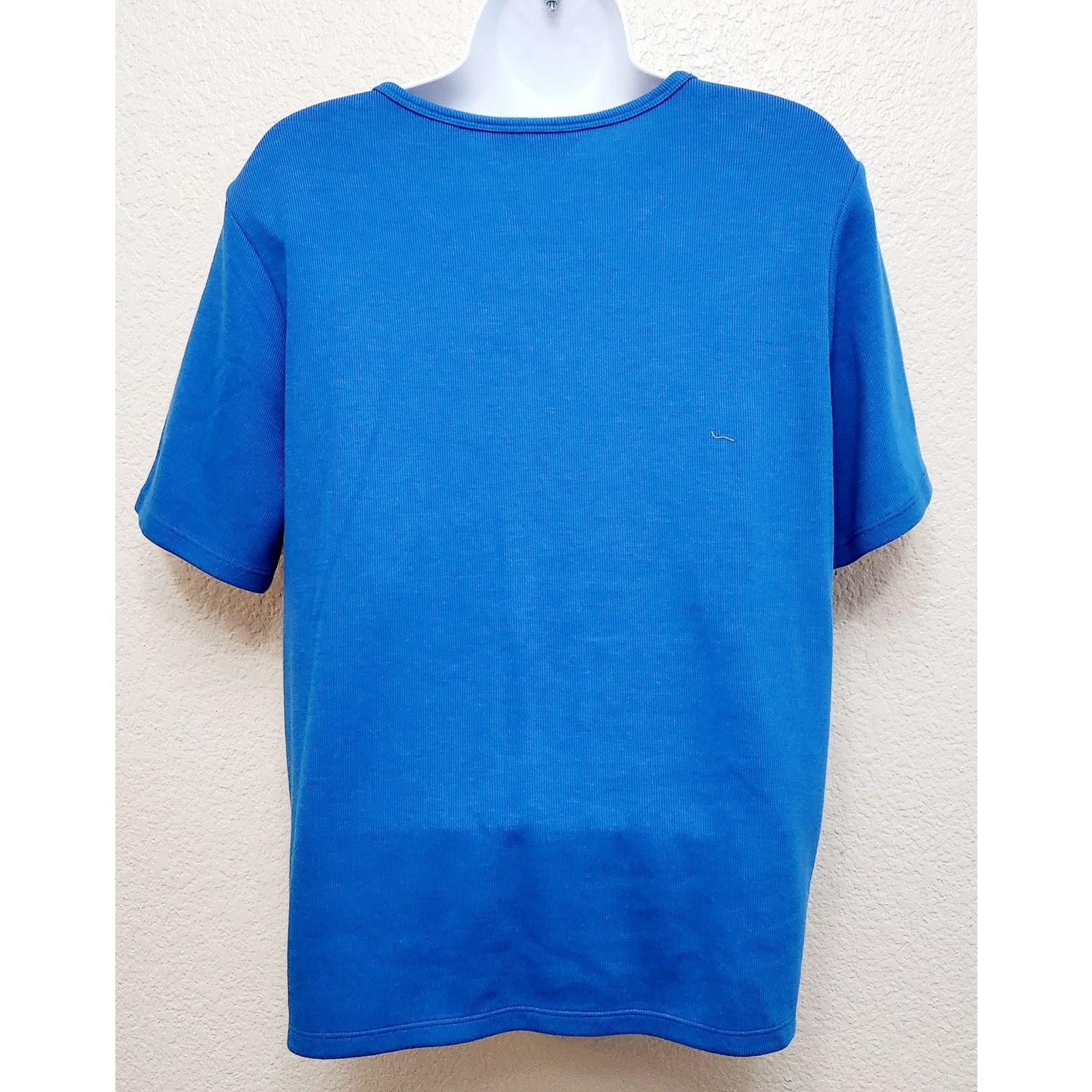 Other Draper's & Damon's Blue Round Neck Top Large Short Sleeves Size L / US 10 / IT 46 - 3 Thumbnail