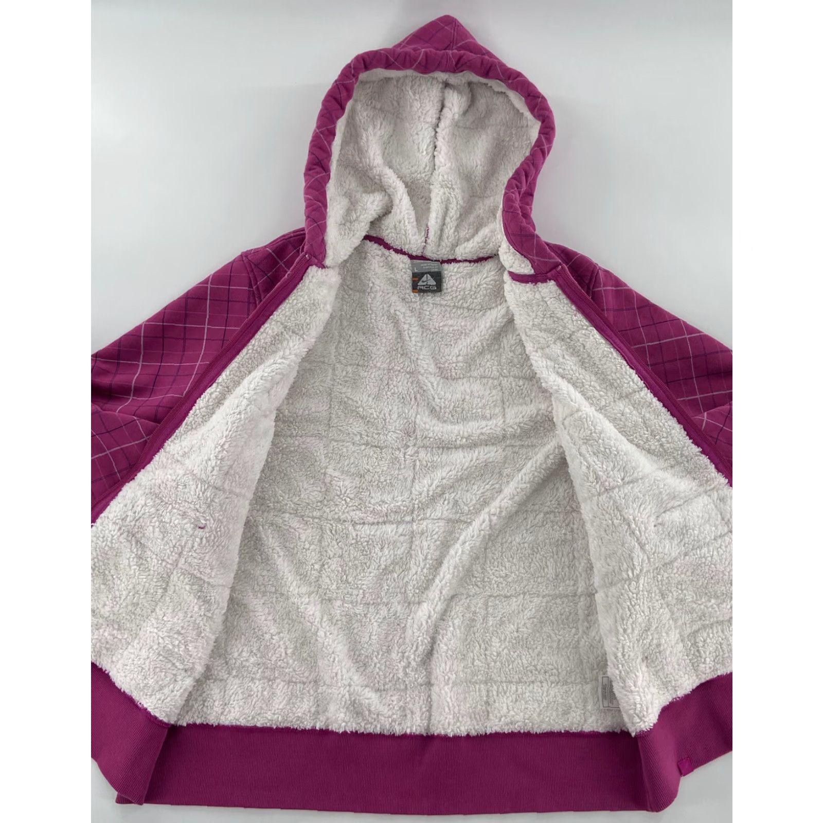 Nike Nike ACG Hoodie Jacket Women's Large L Pink Full Zip Pockets Logo Cotton Blend Athletic Regular Zip Outdoor Size L / US 10 / IT 46 - 3 Thumbnail