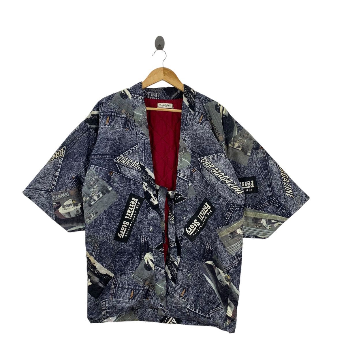Vintage Vintage 70s KIMONO FERRARI JAPAN Patchwork AOP Robe Coat Size US XXL / EU 58 / 5 - 3 Thumbnail