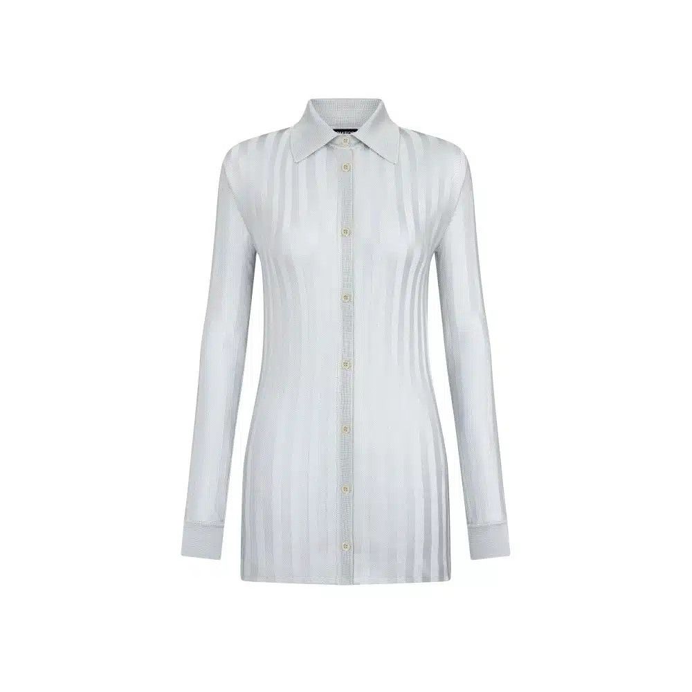 Tom Ford o1loc1c0326 CAK377 Viscose Cardigan Shirt in White Size M / US 6-8 / IT 42-44 - 1 Preview