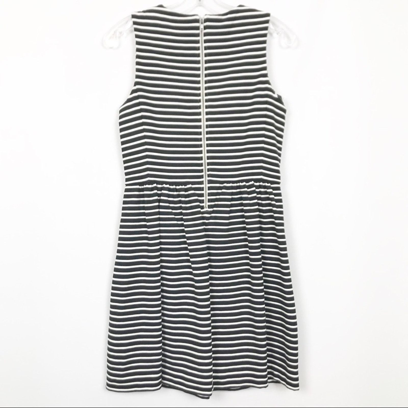J.Crew J. Crew Black & White Striped Fit and Flare dress Size S / US 4 / IT 40 - 3 Thumbnail
