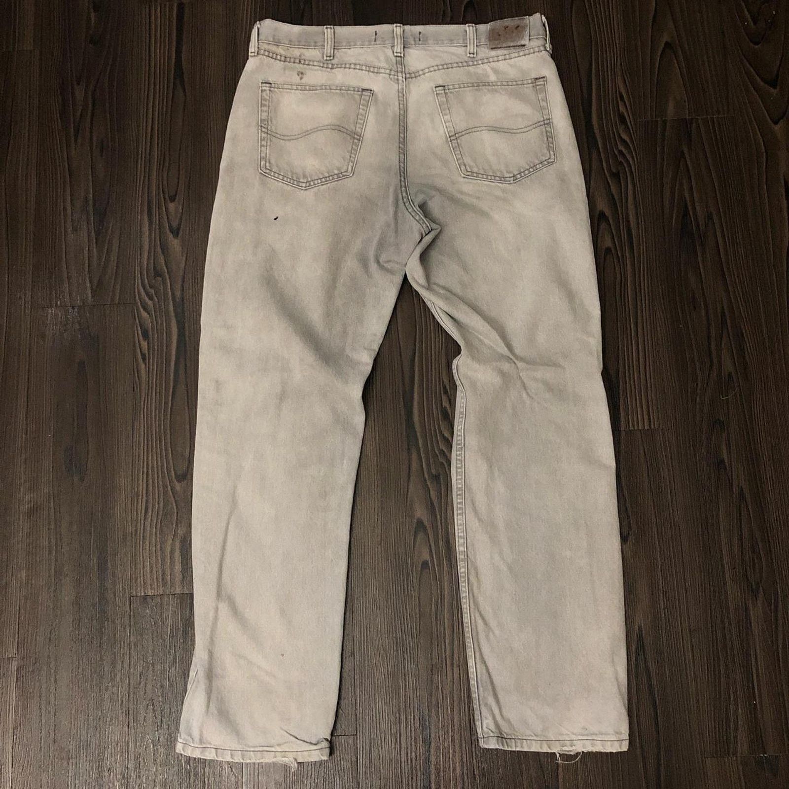 Lee Men’s Grey Distressed Lee Pants | 36x32 Size US 36 / EU 52 - 3 Thumbnail
