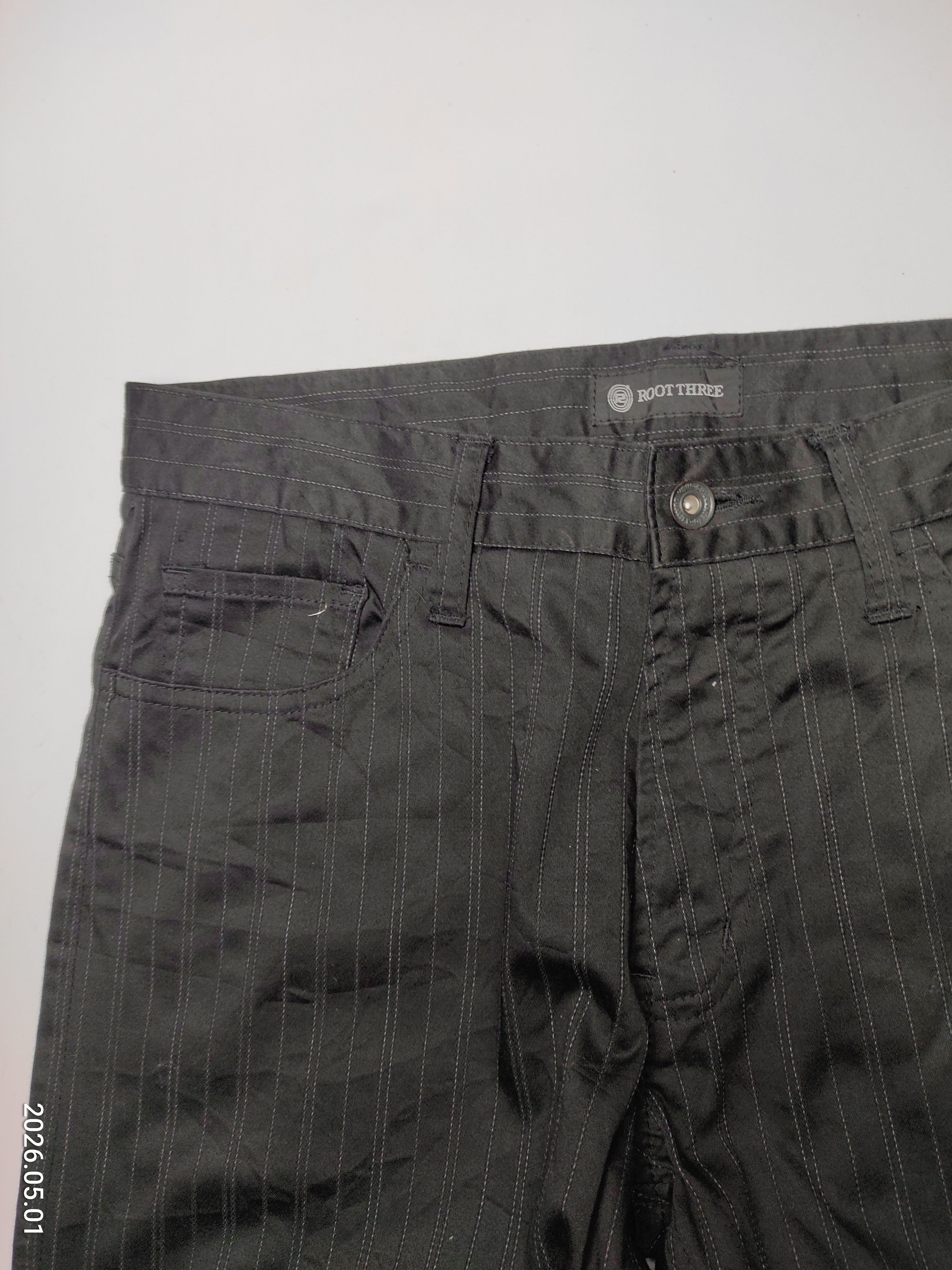 Japanese Brand Root Three cotton stripe flare chino pants jeans Size US 30 / EU 46 - 4 Thumbnail