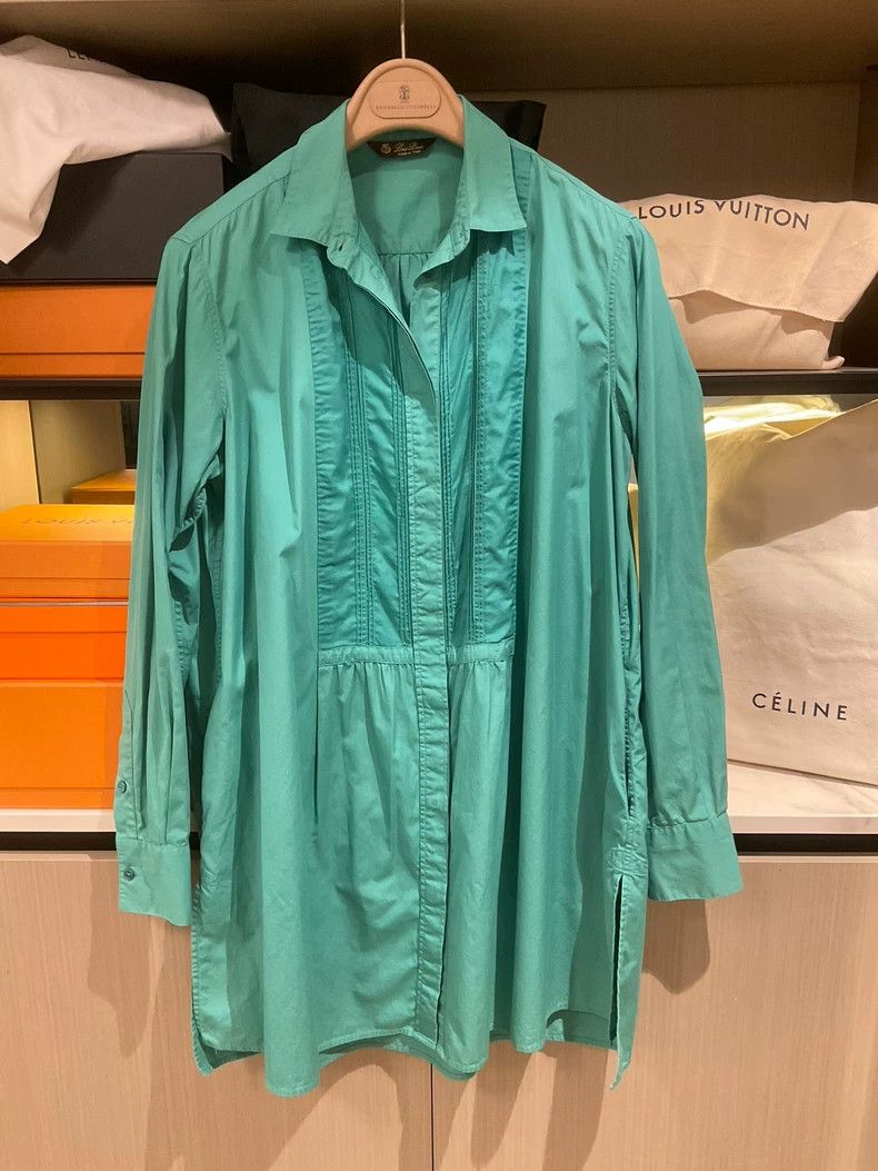 Loro Piana LORO PIANA Green cotton shirt Size M / US 6-8 / IT 42-44 - 1 Thumbnail