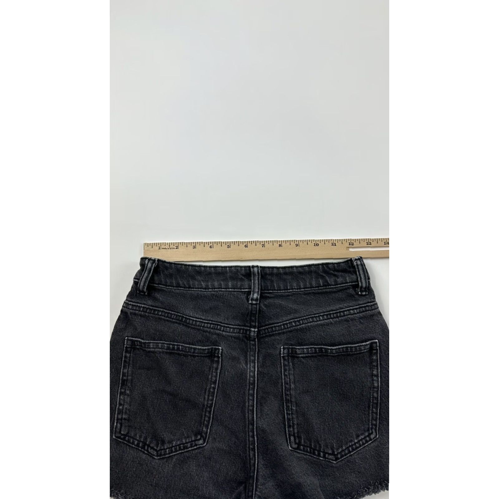 Asos VINTAGE ASOS Shorts Women’s 26 Petite Black Cut Off Denim Blue detailing Womens Petite 26 Black Cut-Off Denim Shorts Size 26" / US 2 / IT 38 - 5 Thumbnail