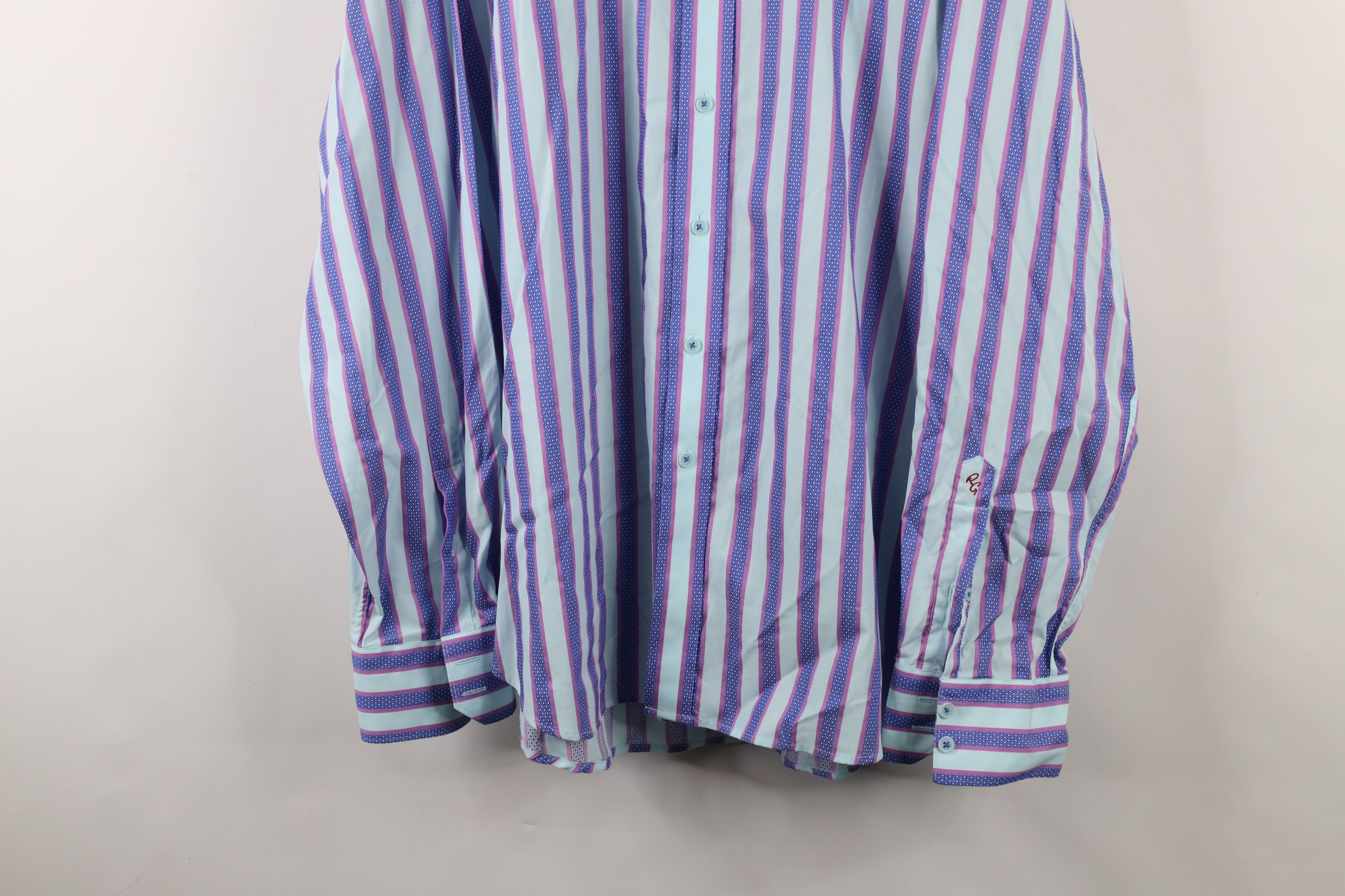 Robert Graham × Vintage Robert Graham Fit Pastel Striped Flip Cuff Button Shirt Size US XXL / EU 58 / 5 - 3 Thumbnail