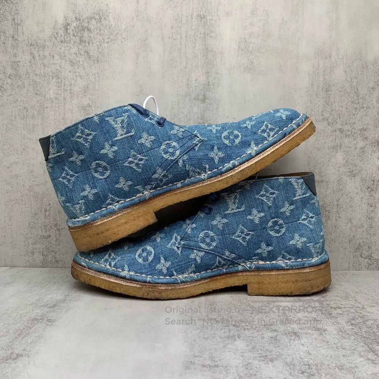 Louis Vuitton Louis Vuitton Blue Denim Monogram Short Boots. Size US 5.5 / IT 35.5 - 3 Thumbnail