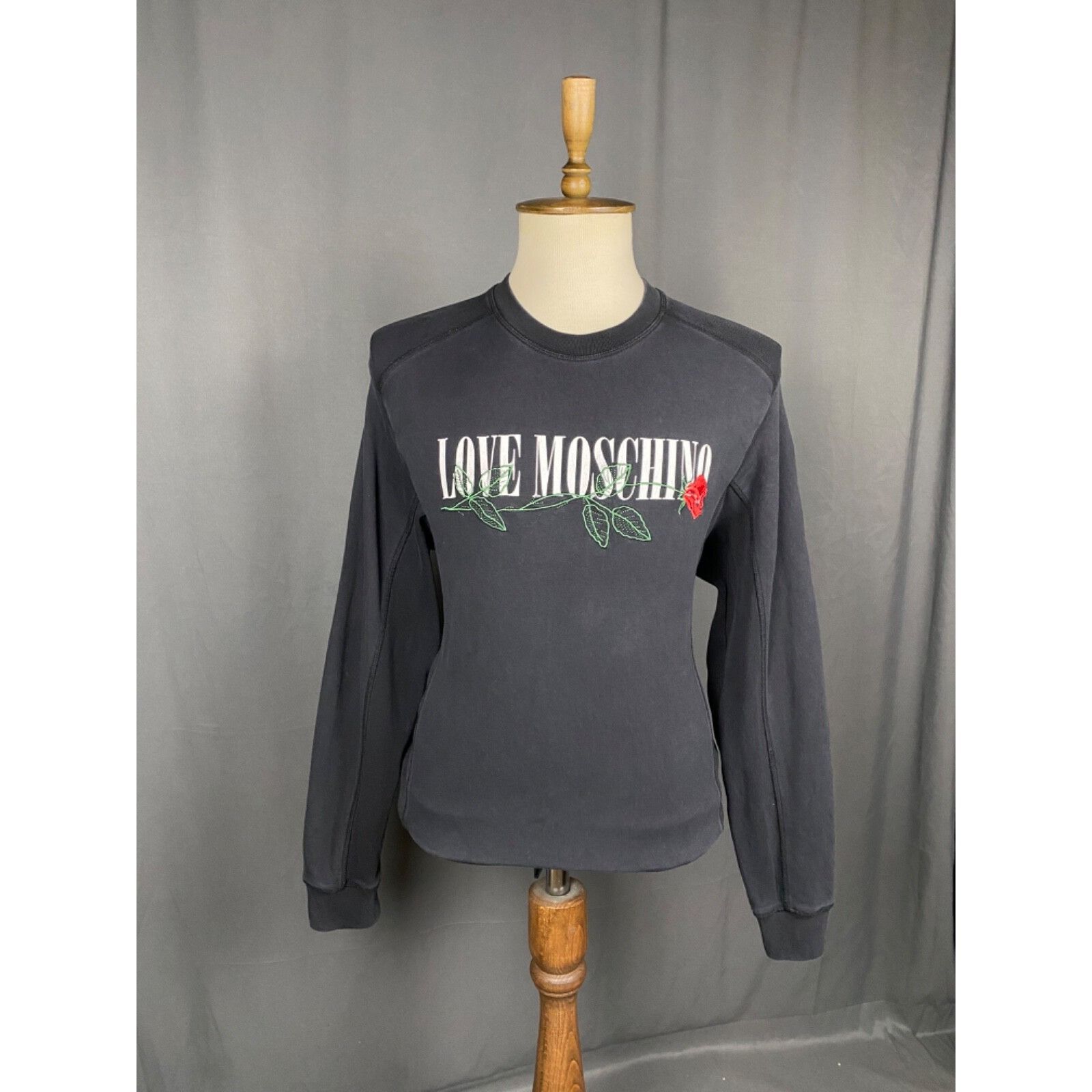 Moschino Love Moschino Big Logo Men's Black Crewneck Sweater Size M Size US M / EU 48-50 / 2 - 1 Thumbnail