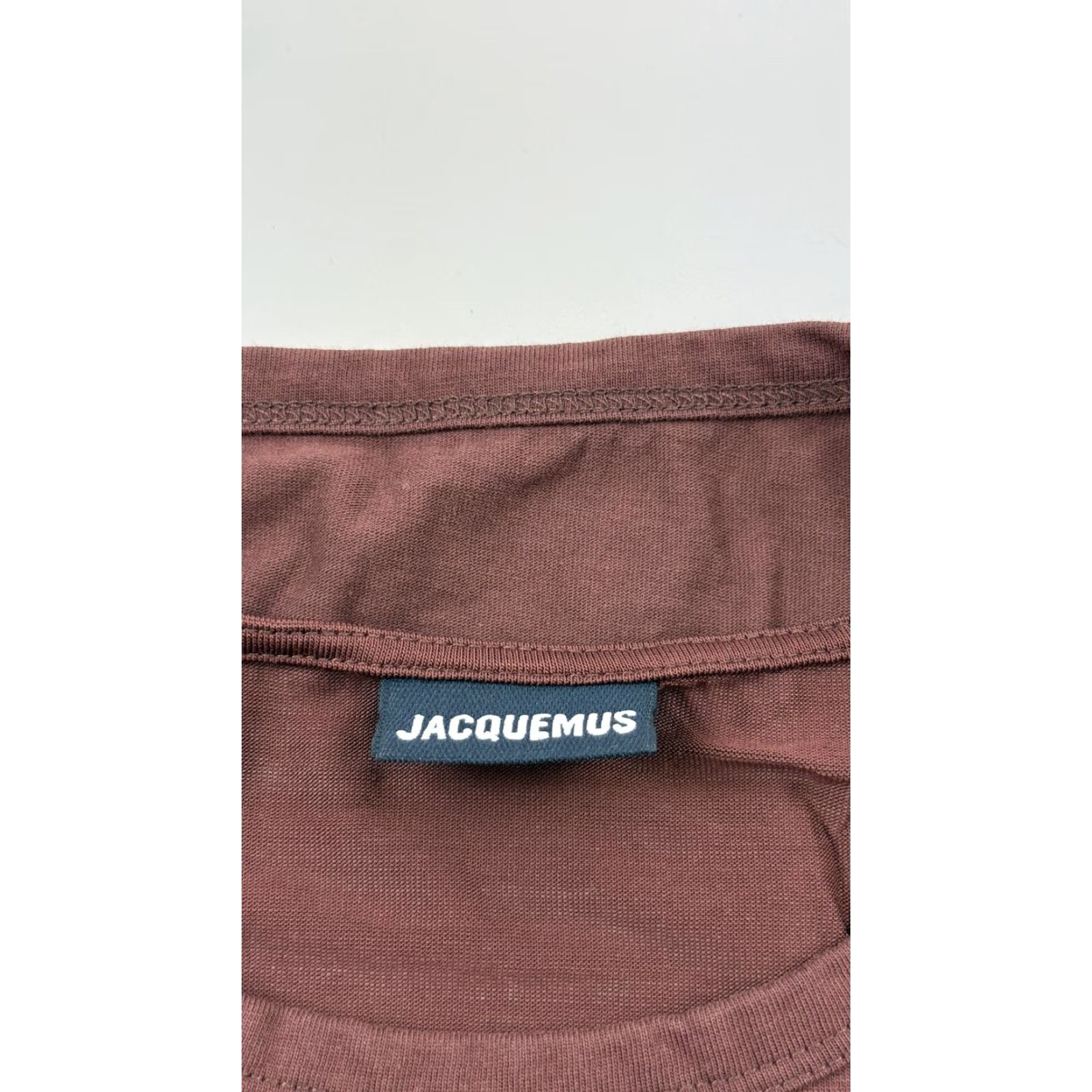 Jacquemus VINTAGE? No — Actually: JACQUEMUS Shirt Womens XXL Brown Layered 2-in-1 Cropped Long Sleeve Top, Designer Cotton/Lyocell Blend, Crew Neck, 2XL Womens Size XXL / US 16-18 / IT 52-54 - 5 Thumbnail