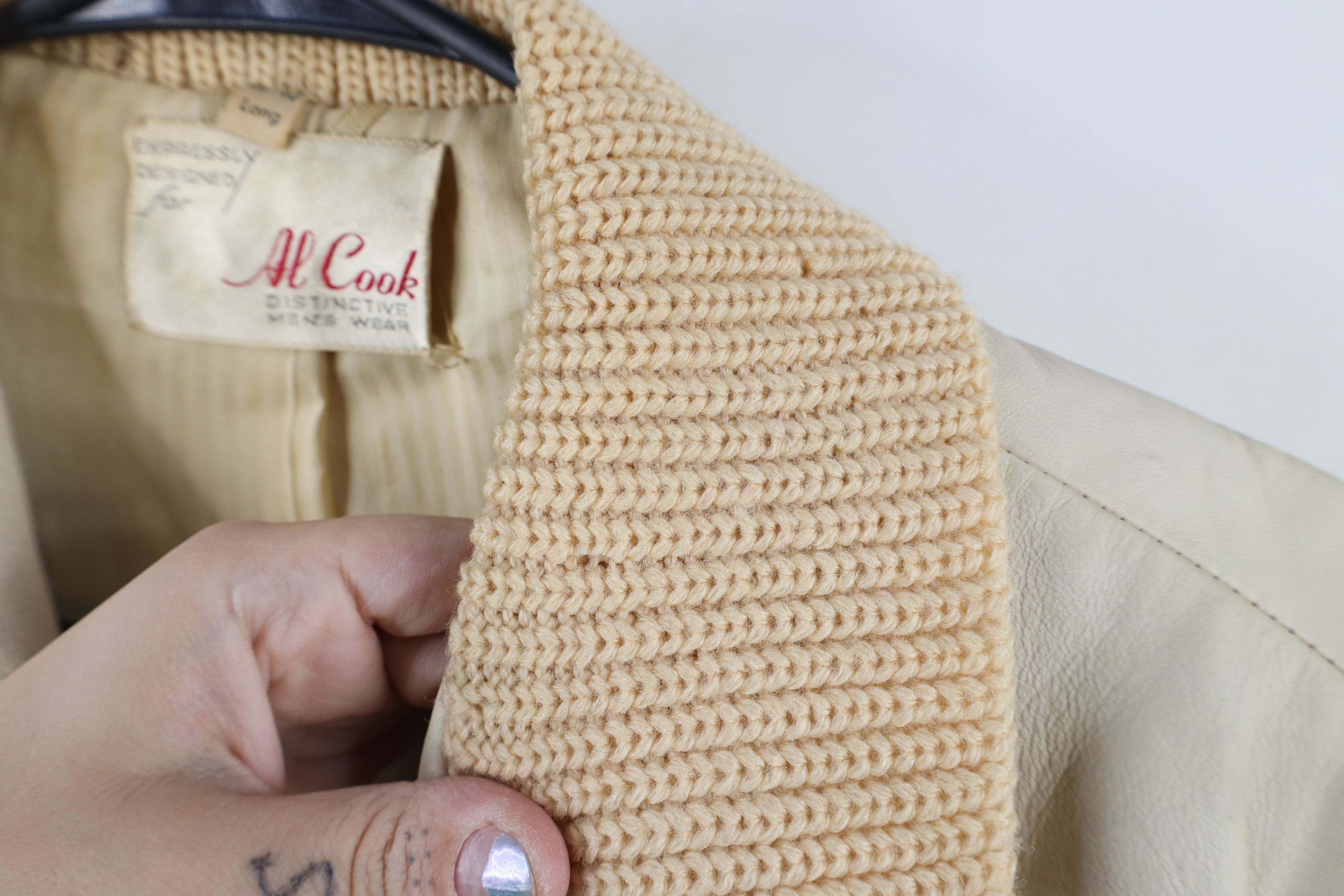 Vintage Vintage 60s Wool Knit Button Sweater Jacket Beige USA Size US L / EU 52-54 / 3 - 9 Thumbnail