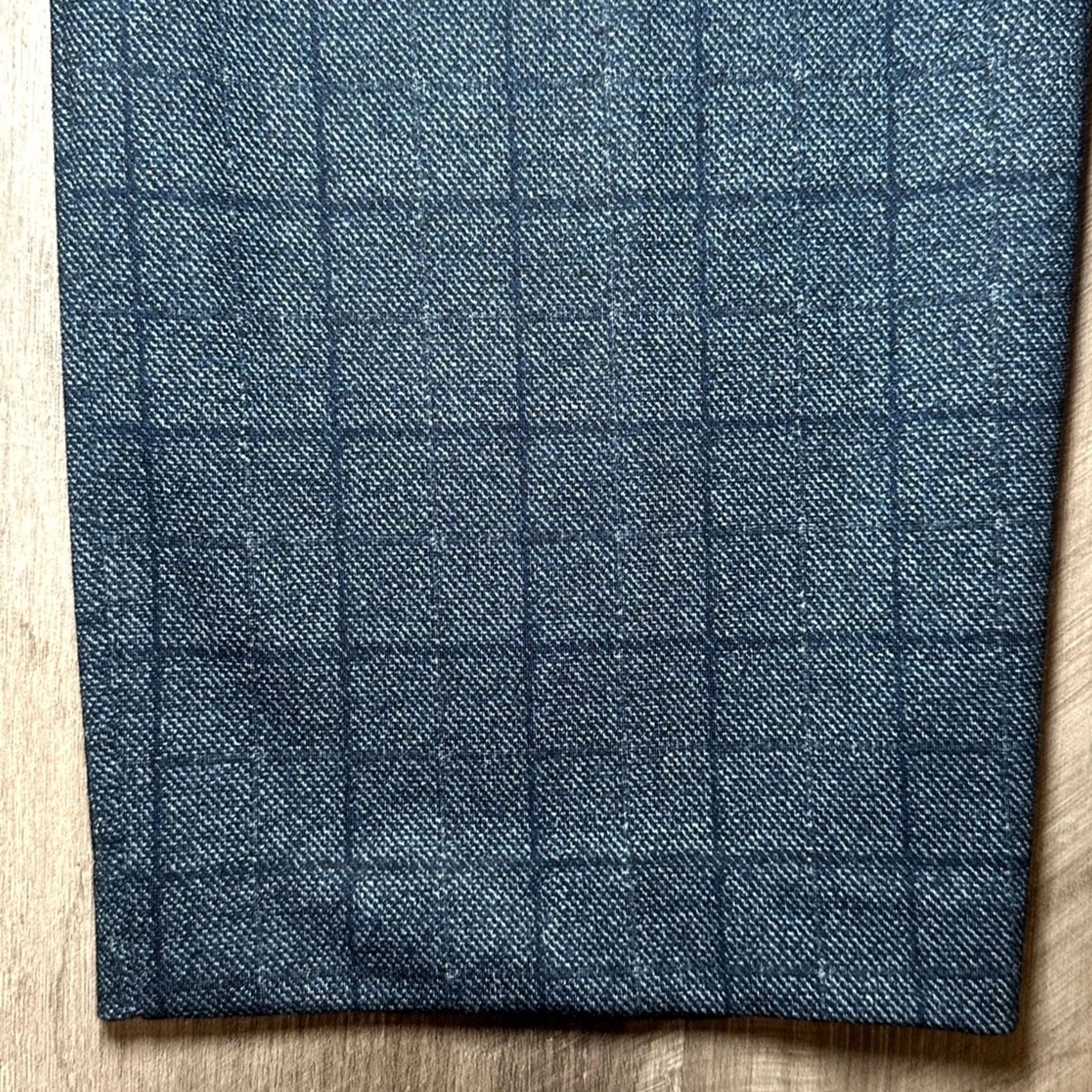 Vintage VINTAGE Liverpool Navy Windowpane Trouser Pants NWOT 34x32 Men Chino 34 Navy Mens Size US 34 / EU 50 - 4 Thumbnail