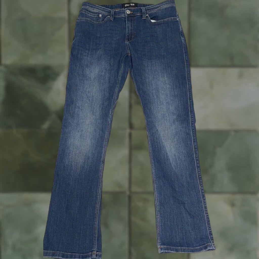 DU/ER Jeans Mens Size 32x29.5 Relaxed Tapered Denim Medium wash Belt Loops 5-Pocket Casual Mens Jeans