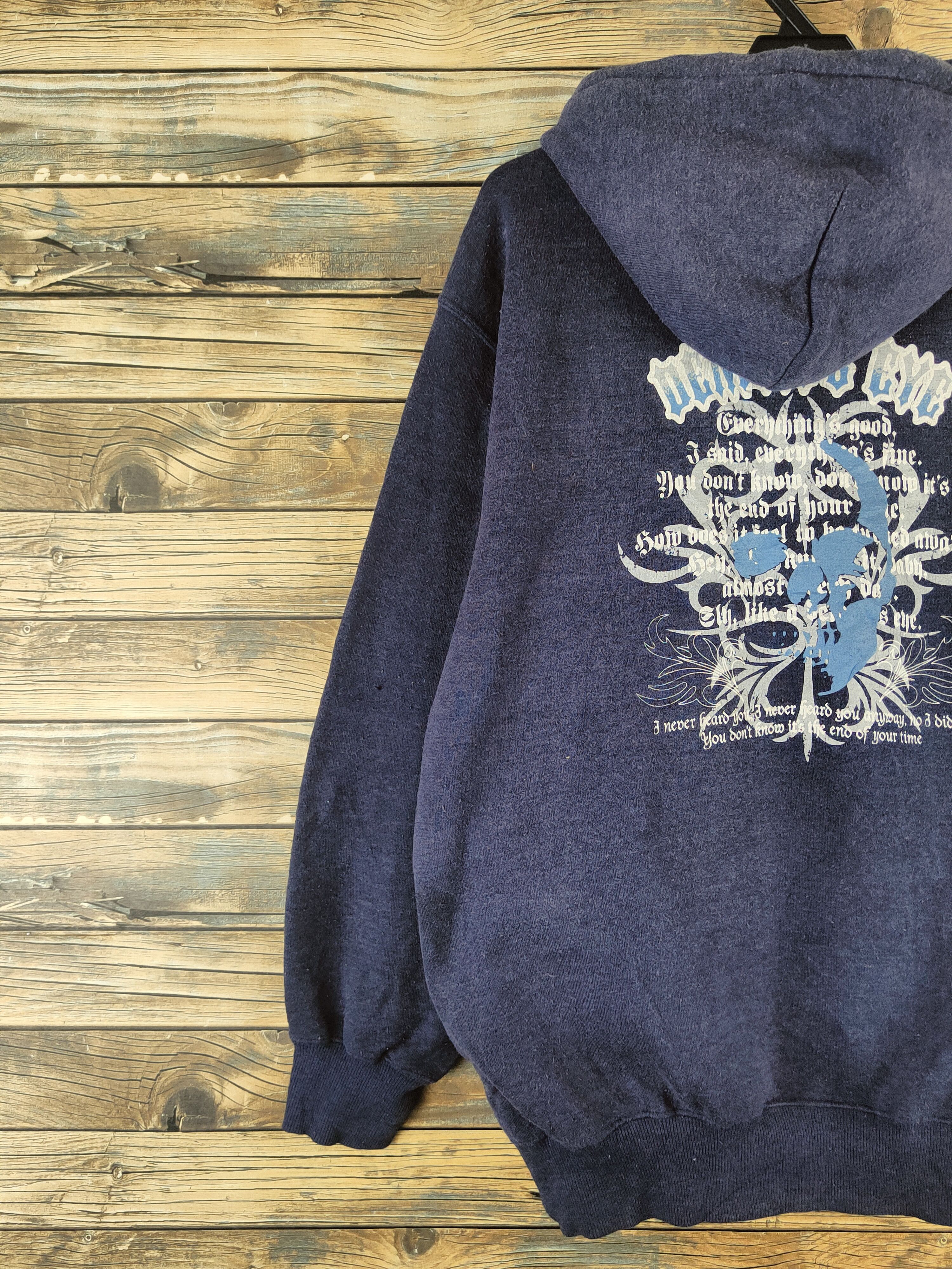 Japanese Brand Vintage Faded by Barcedos Navy Hoodie Sweatshirts Size US L / EU 52-54 / 3 - 10 Thumbnail