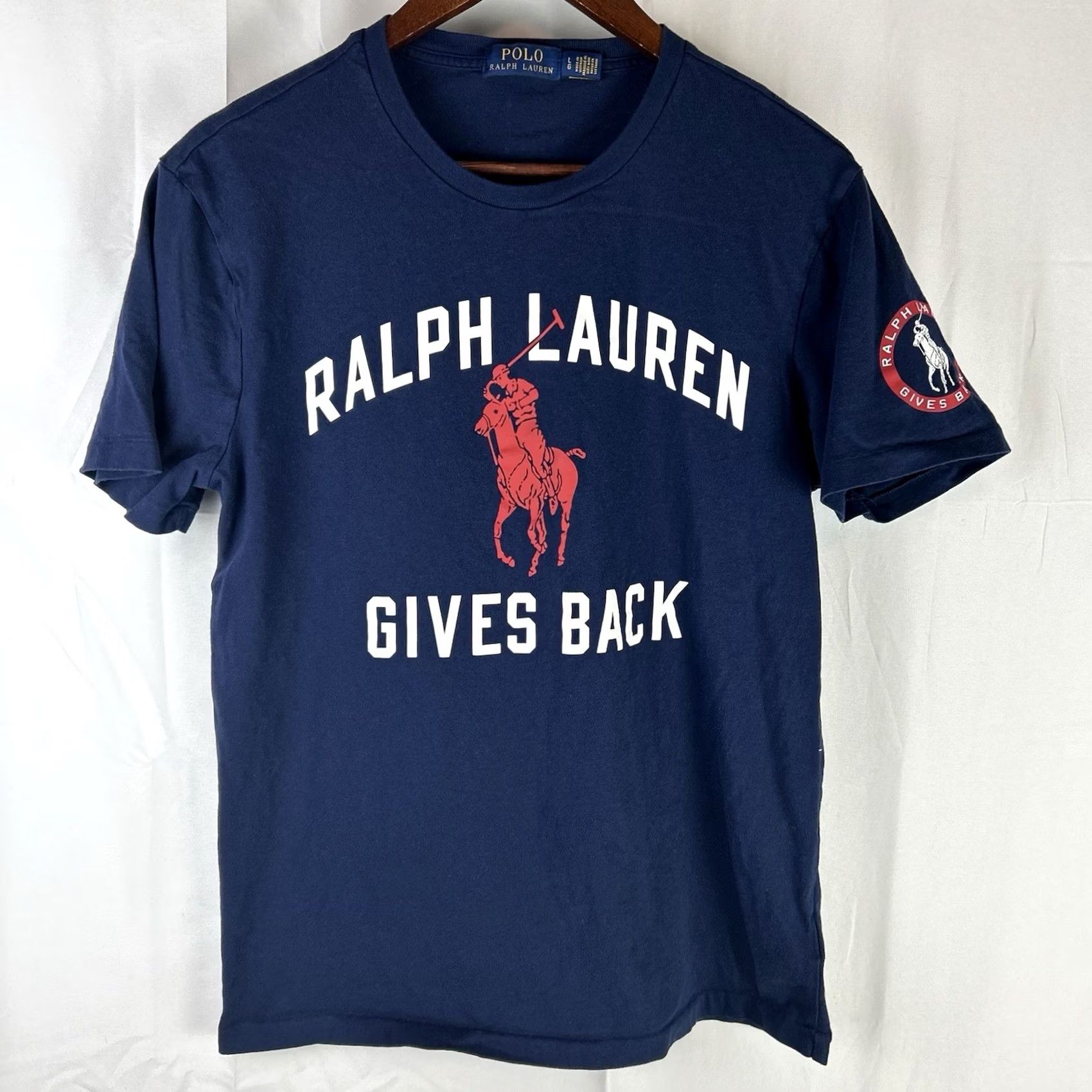 Ralph Lauren Ralph Lauren Polo Shirt Navy Blue Mens L Fits M Volunteer T-Shirt Size US M / EU 48-50 / 2 - 2 Thumbnail