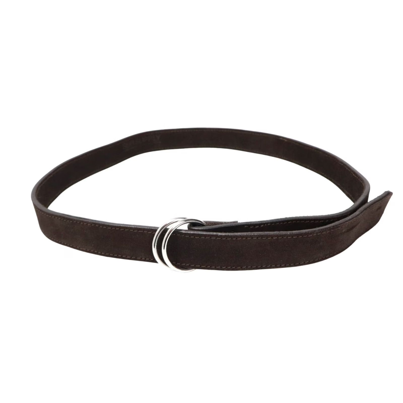 Suitsupply SUITSUPPLY Belt Men's ONE SIZE Suede Look Brown Double Round Buckle Size ONE SIZE - 4 Thumbnail
