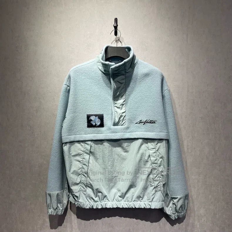 Louis Vuitton Louis Vuitton Blue patchwork half-zip sweatshirt Size US L / EU 52-54 / 3 - 1 Thumbnail
