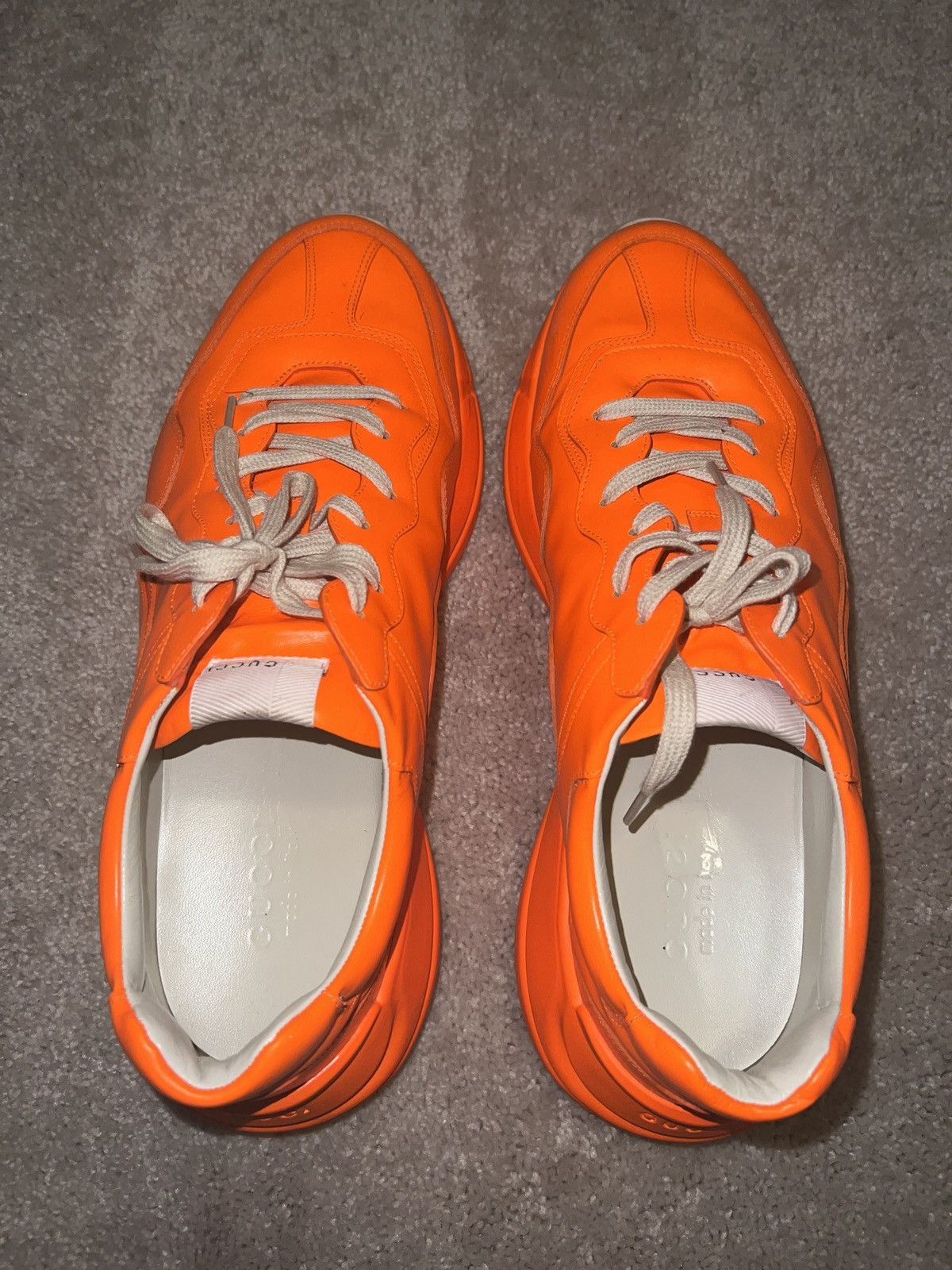 Gucci Rhyton - Calfskin - Apollo Fluo (Neon Orange) Size US 12.5 / EU 45-46 - 6 Thumbnail