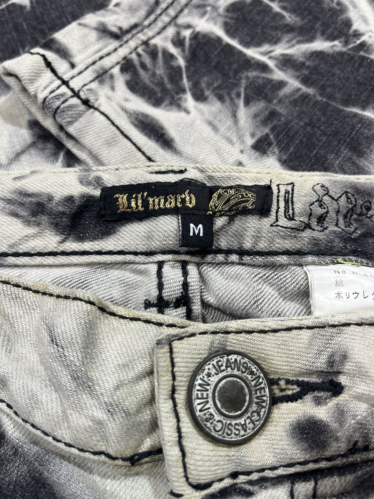 Punk and Yo Lil’ Marv Distressed Marble Wash Jeans Size US 31 - 10 Thumbnail