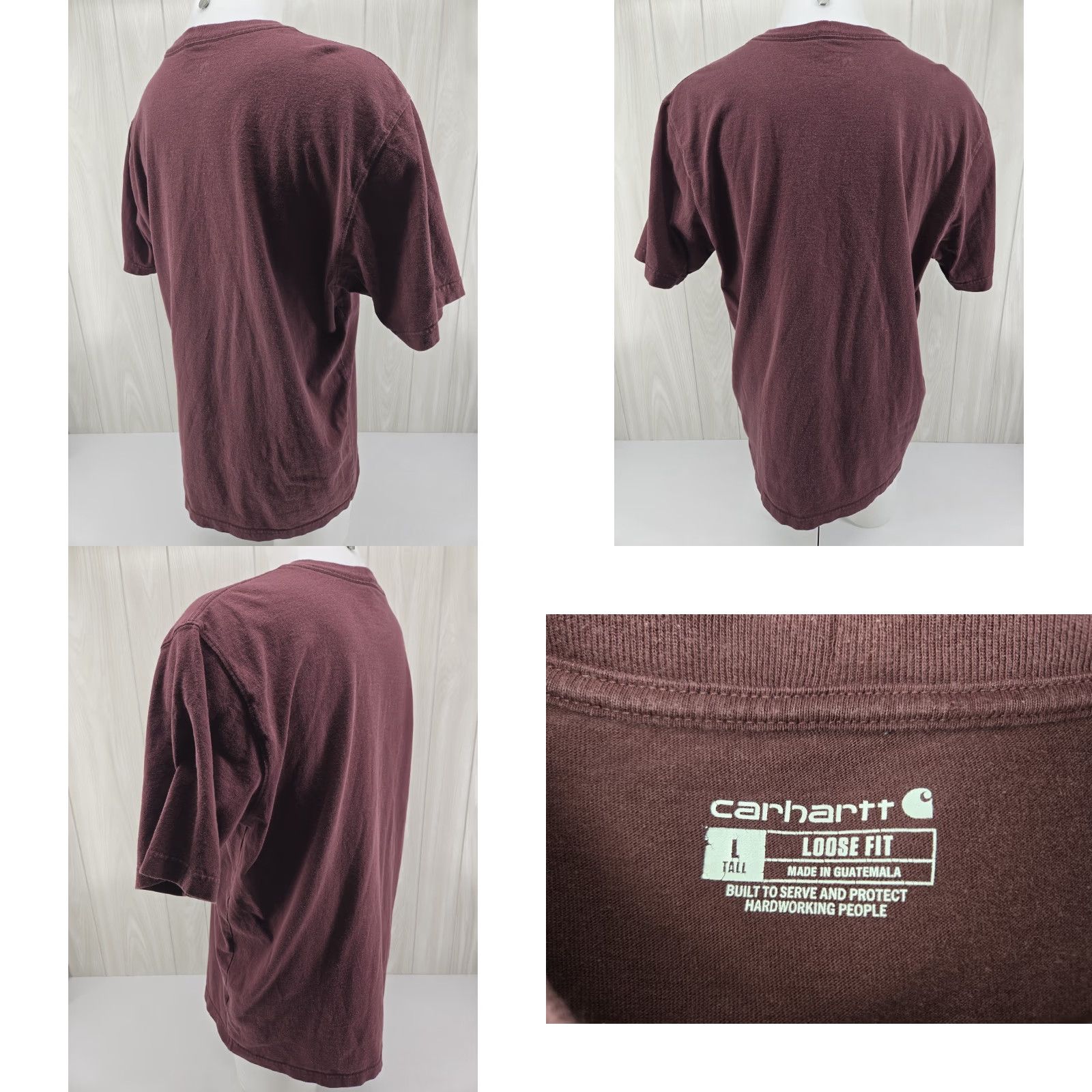 Carhartt Carhartt Classic Logo Pocket T Shirt Mens Adult Large LT Maroon Red Logo Short Sleeve Crew Neck Pants? Size US L / EU 52-54 / 3 - 8 Thumbnail