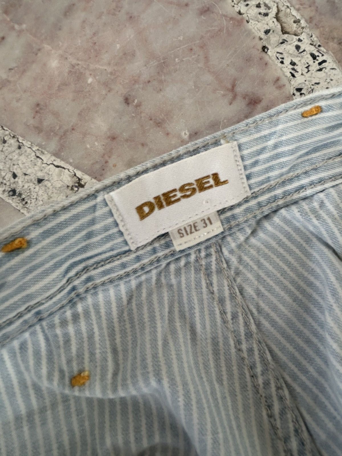 Diesel Vintage Carpenter Diesel Stripe Blue Denim Size US 31 - 12 Thumbnail