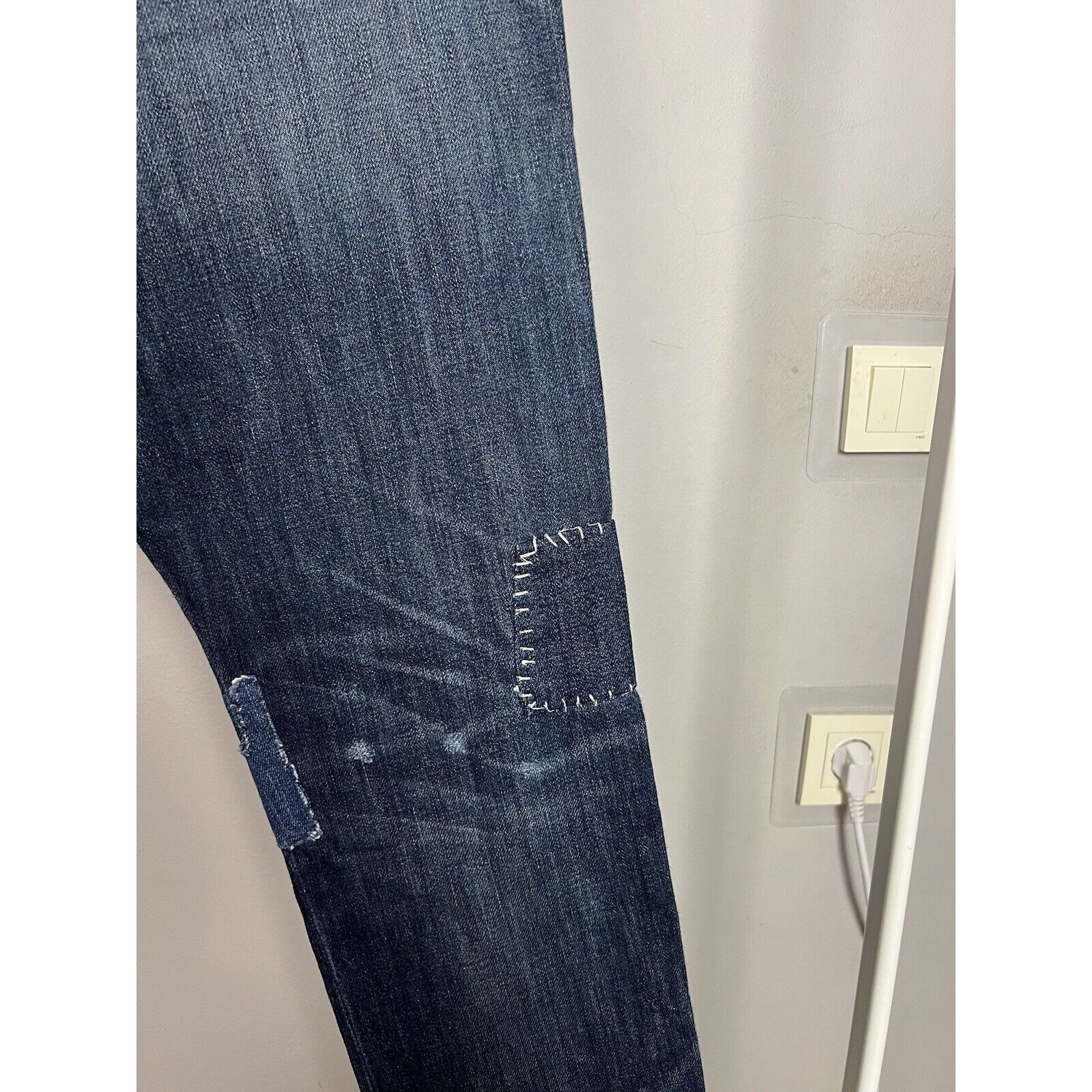 Polo Ralph Lauren Polo Ralph Lauren Dungarees Patchwork Blue Distressed Denim Size US 29 - 14 Thumbnail