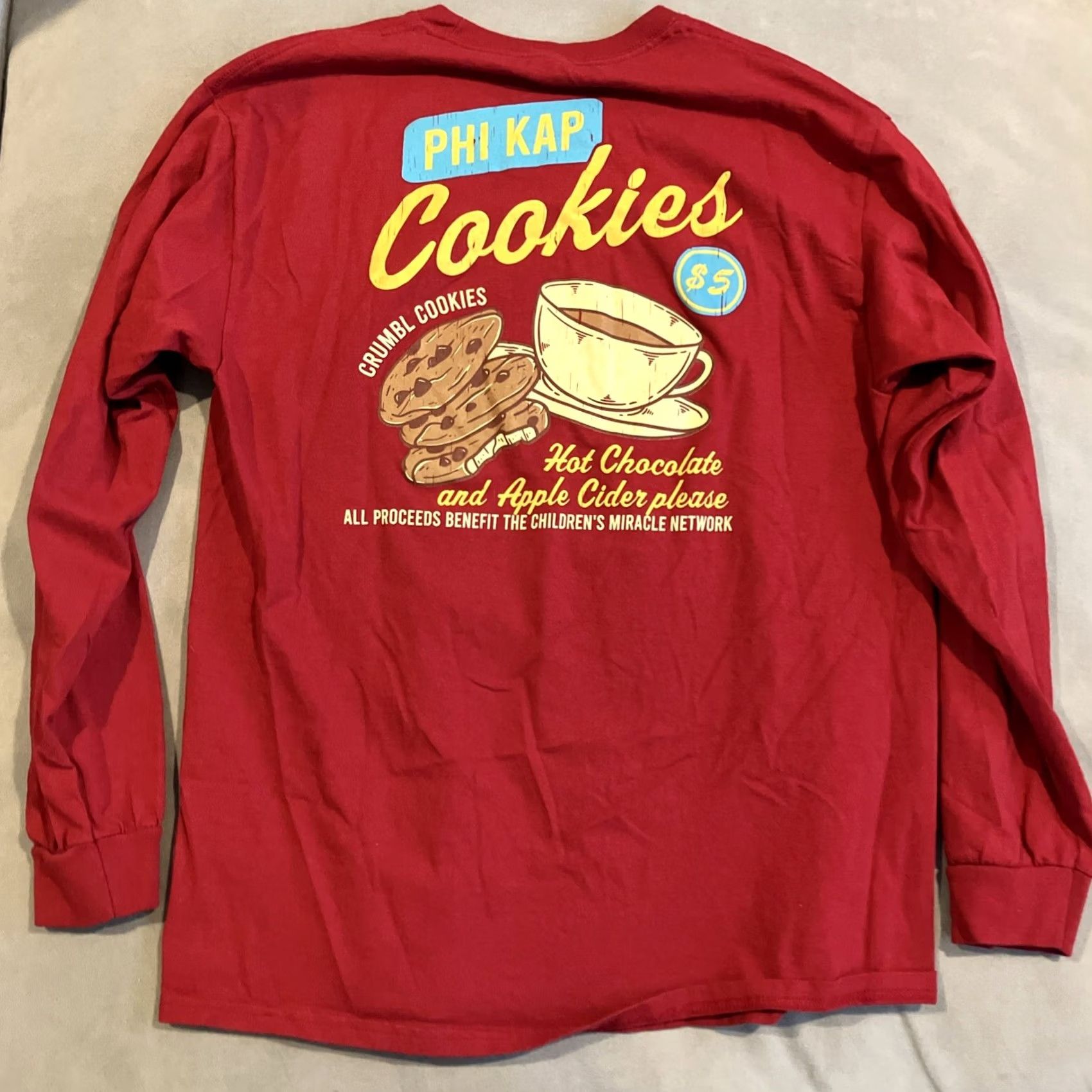 Gildan Phi Kappa Sigma PHI KAP Crumbl Cookie RARE Long Sleeve T Shirt Large Size US L / EU 52-54 / 3 - 4 Thumbnail