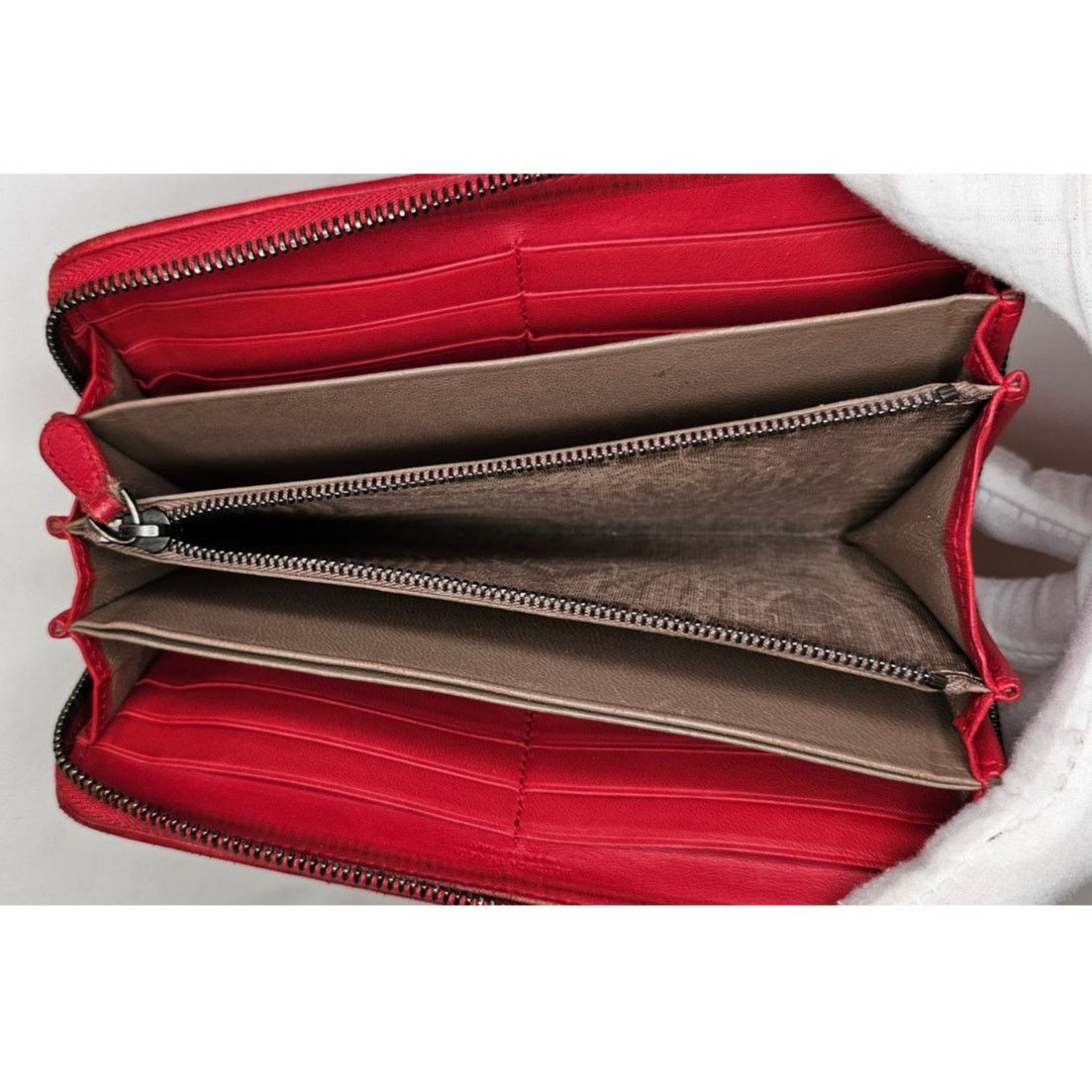 Bottega Veneta Bottega Veneta Intrecciato zip-around wallet in red leather Size ONE SIZE - 8 Thumbnail