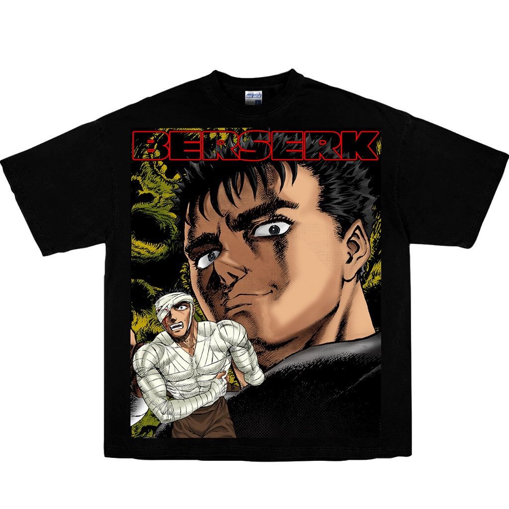 Image of Anima Berserk Guts Overprint Tee Y2K in Black, Men's (Size XL)