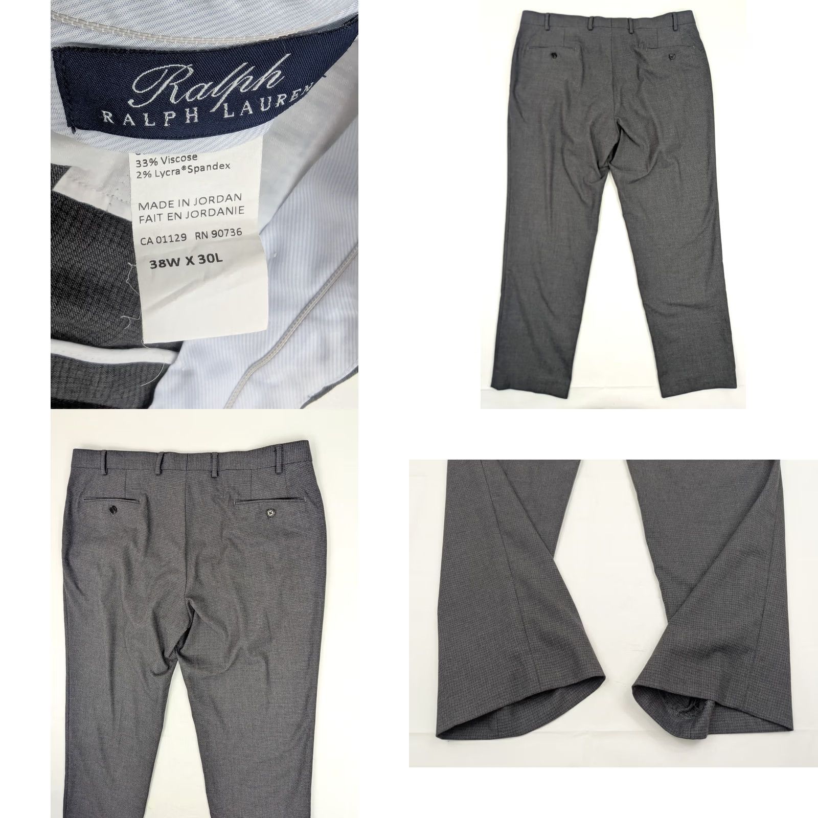 Ralph Lauren RALPH LAUREN Gingham Check Pleated Dress Trouser Pants Men 38x30 Gray Size US 38 / EU 54 - 8 Thumbnail