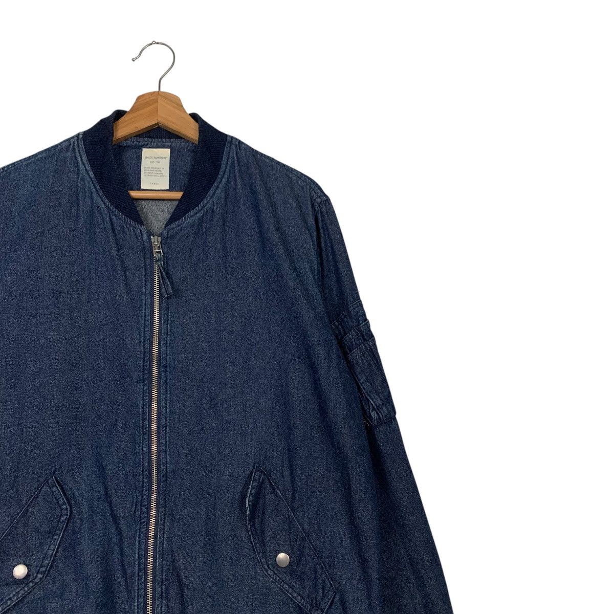 Japanese Brand BACK NUMBER Denim Bomber Jacket Jean Jacket #2192-C97 Size US L / EU 52-54 / 3 - 5 Thumbnail