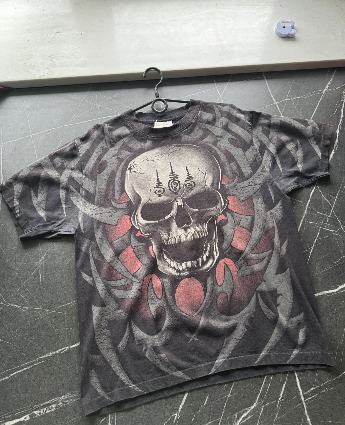 Oakley × Vintage 90s Oakley Vintage Flame Skull Logo T-shirt | Grailed