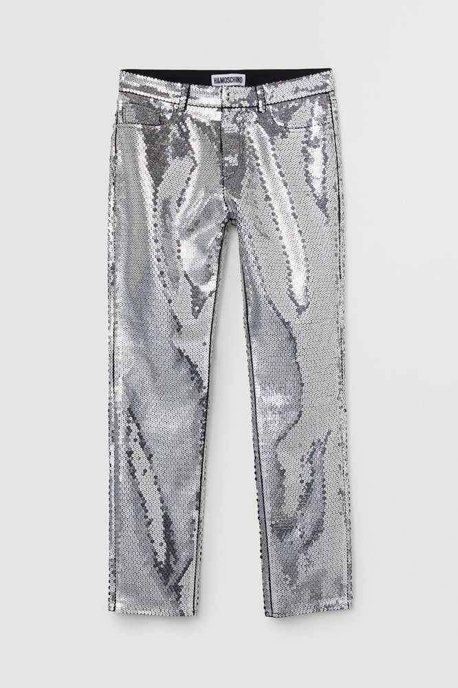Silver sequin pants