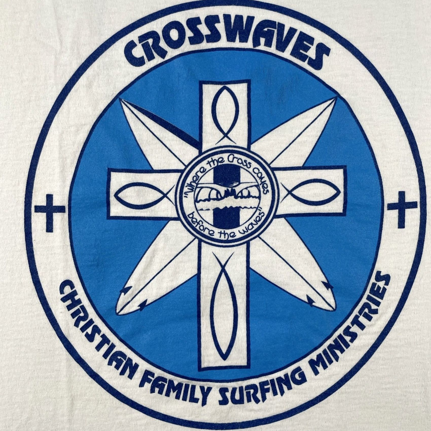 Fruit Of The Loom VINTAGE Fruit of the Loom XL Tank Top Shirt Cross Waves Christian Family Surfing Ministries Mens Size US XL / EU 56 / 4 - 6 Thumbnail