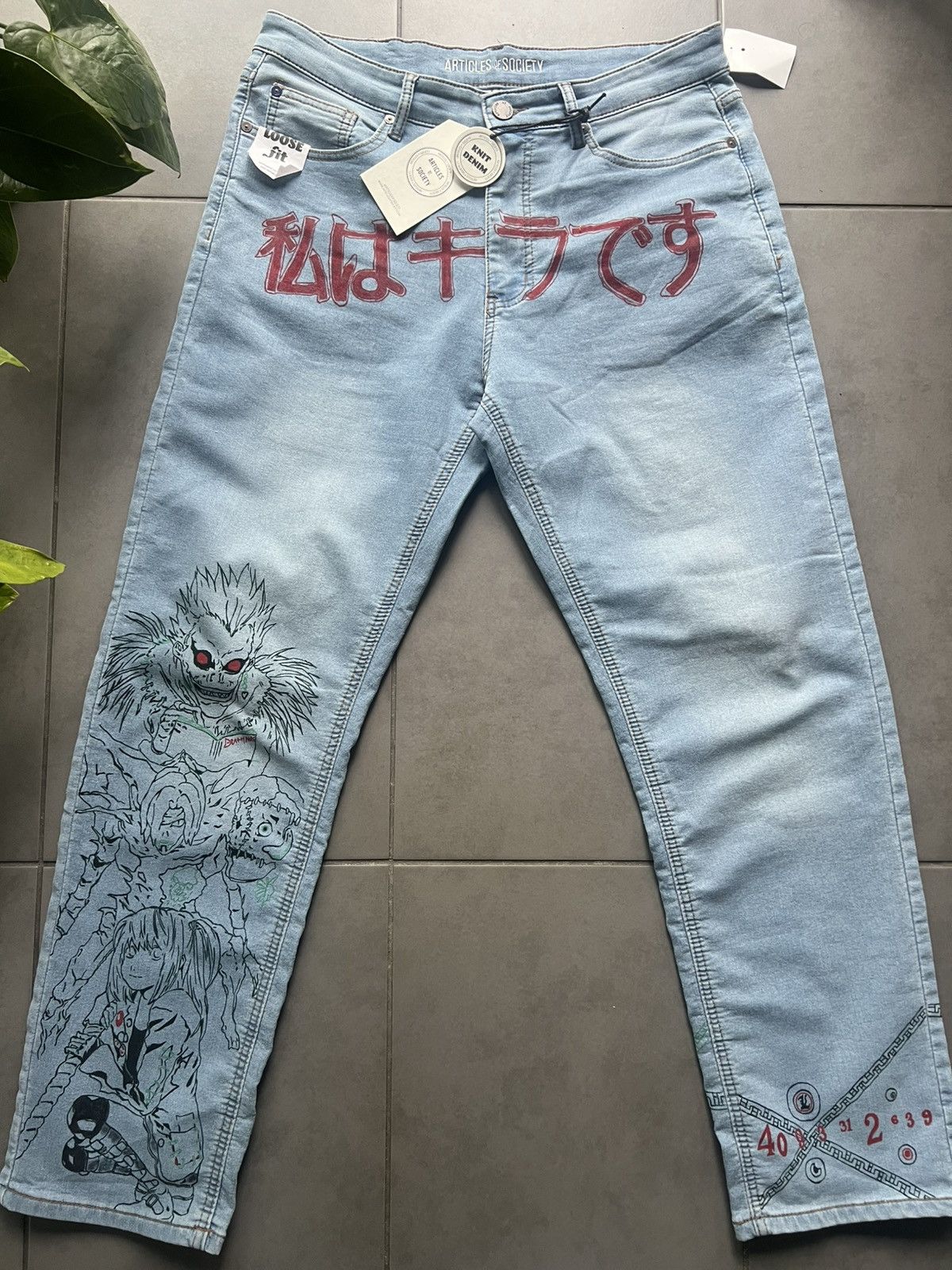 Anime × Vintage BRAND NEW DEATH NOTE Jeans (handmade) Size US 32 / EU 48 - 6 Thumbnail
