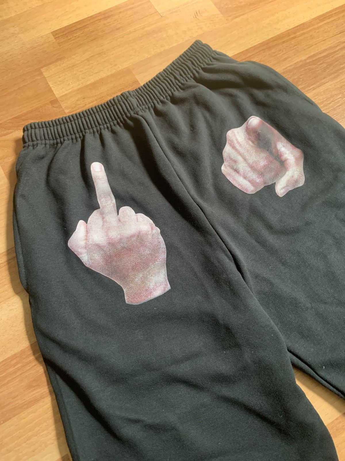Black Middle Finger Sweatpants