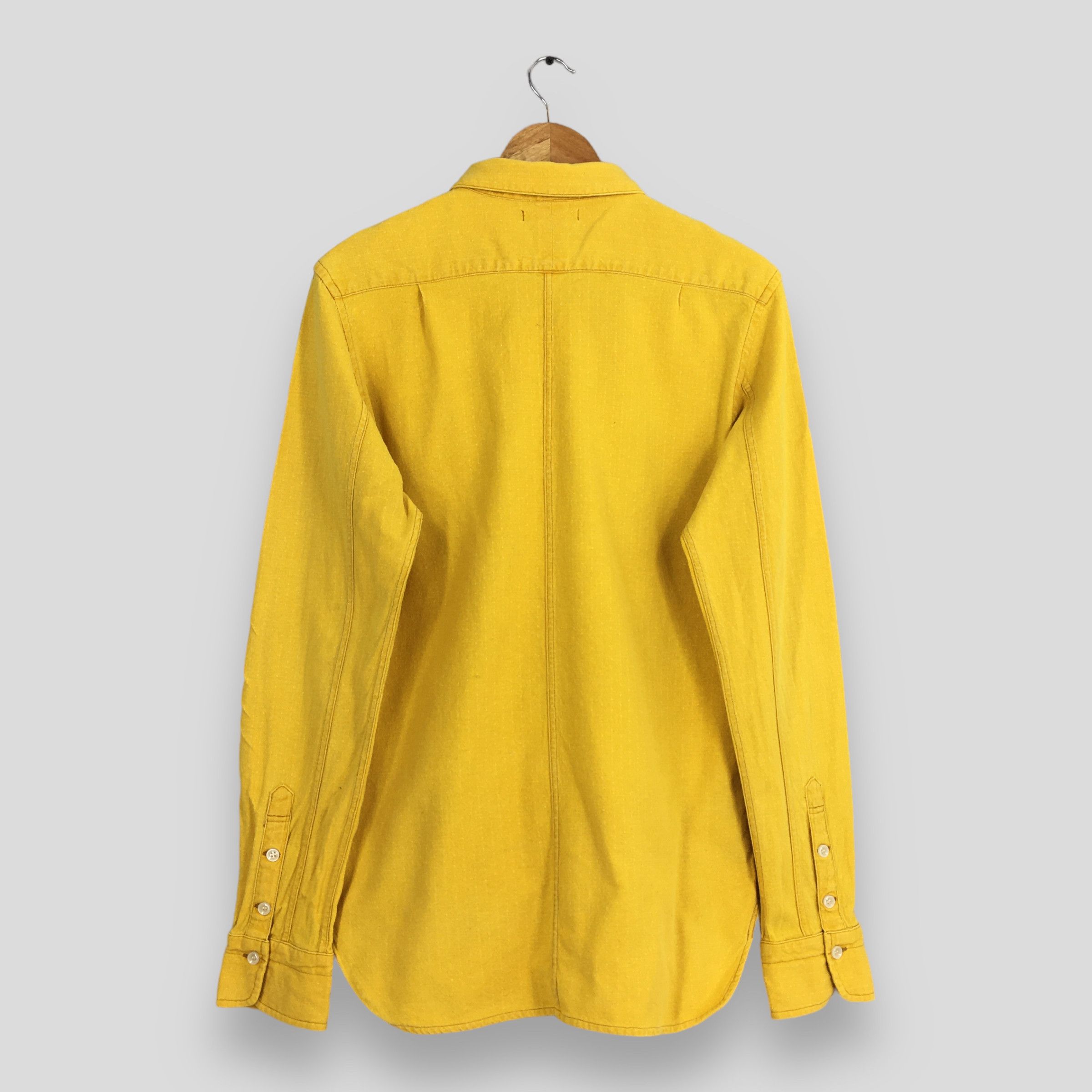 Eternal × Japanese Brand × Vintage Eternal Plain Flannel Yellow Shawl Collar Shirt Large Size US L / EU 52-54 / 3 - 8 Thumbnail