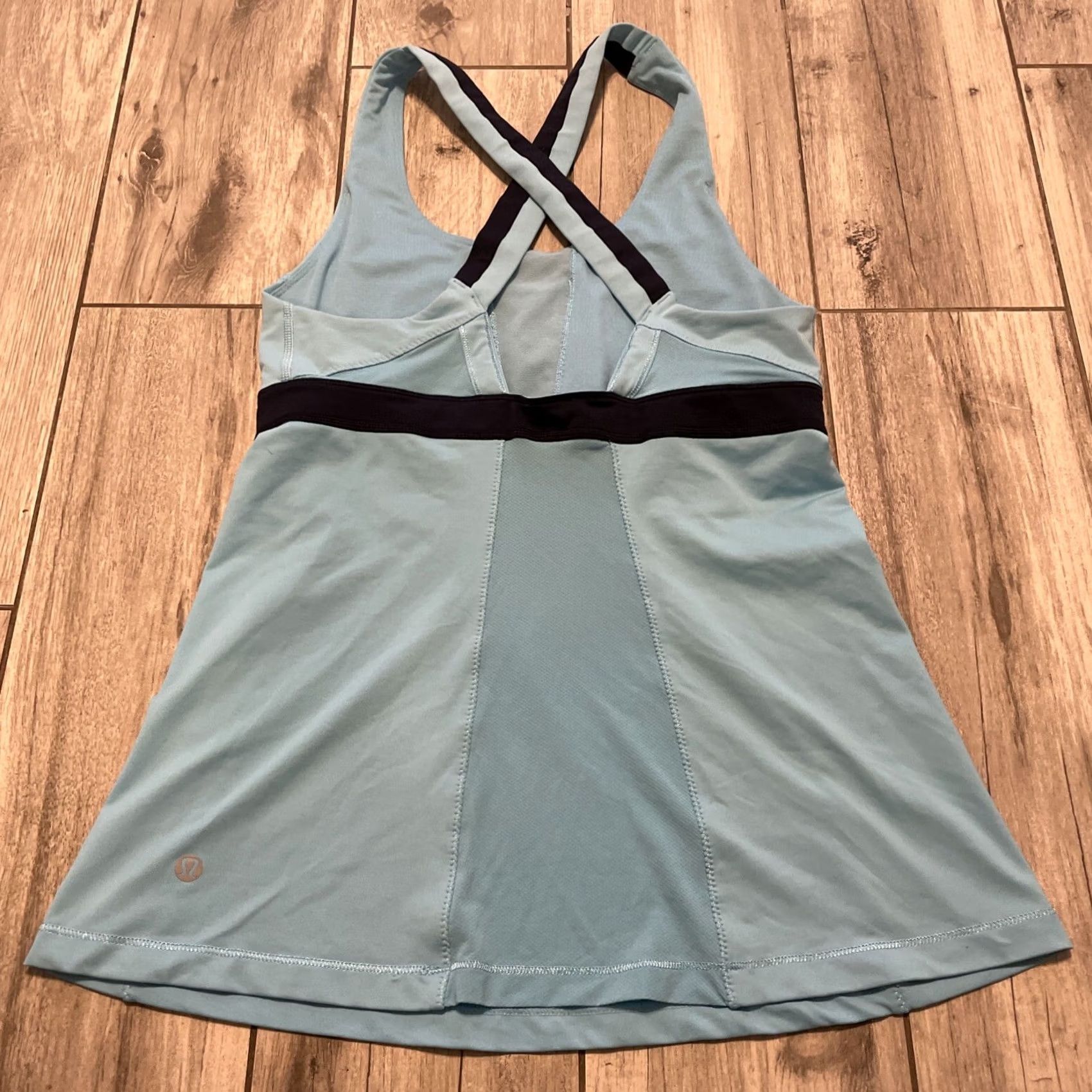 Lululemon Lululemon Tank Top Women's Small Stuff Your Bra Tank II Blue Moon Inkwell Crossover Sleeveless Racerback Knit Cotton Blend Athletic Fit Size S / US 4 / IT 40 - 5 Thumbnail