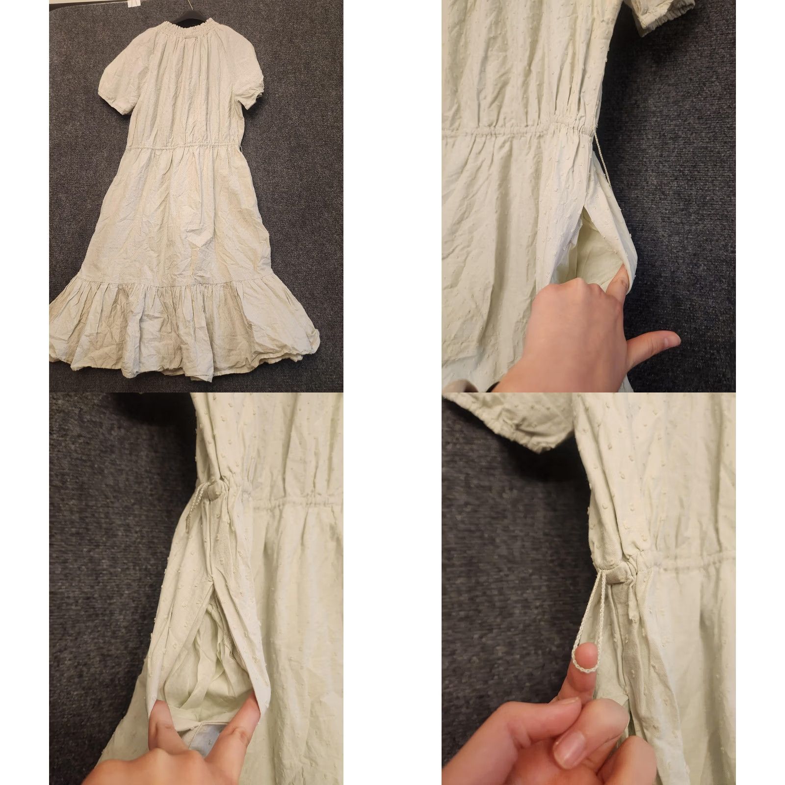 Vintage Alex Marie Dress Womens 18 White Swiss Dot Cotton Puff Sleeve Midi Sundress Size XXL / US 16-18 / IT 52-54 - 8 Thumbnail