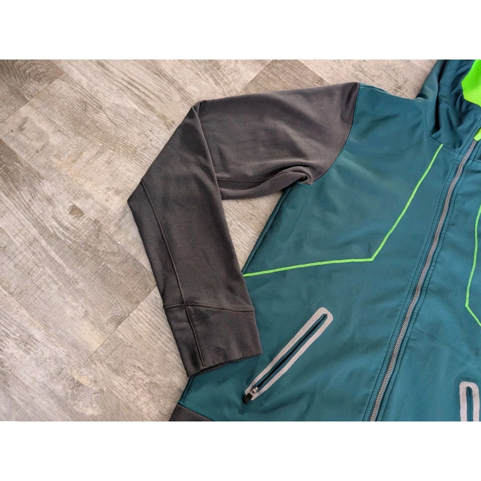 The North Face The North Face Kilowatt Jacket Mens S Green Gray Full Zip Hooded Windbreaker Size US S / EU 44-46 / 1 - 4 Thumbnail