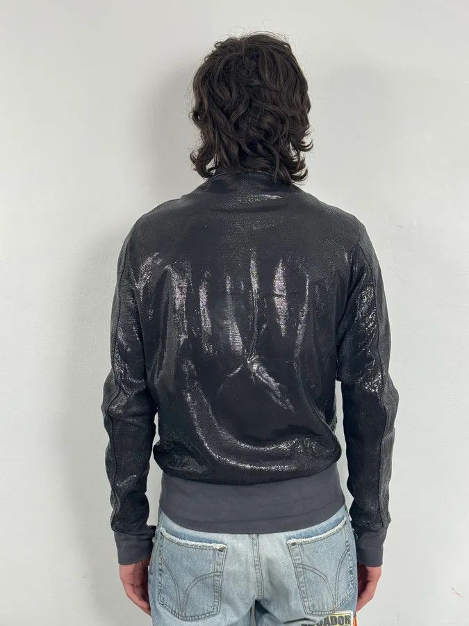 Giorgio Brato Giorgio Brato Silver Sequin Embellished Leather Bomber Jacket Size US M / EU 48-50 / 2 - 3 Thumbnail