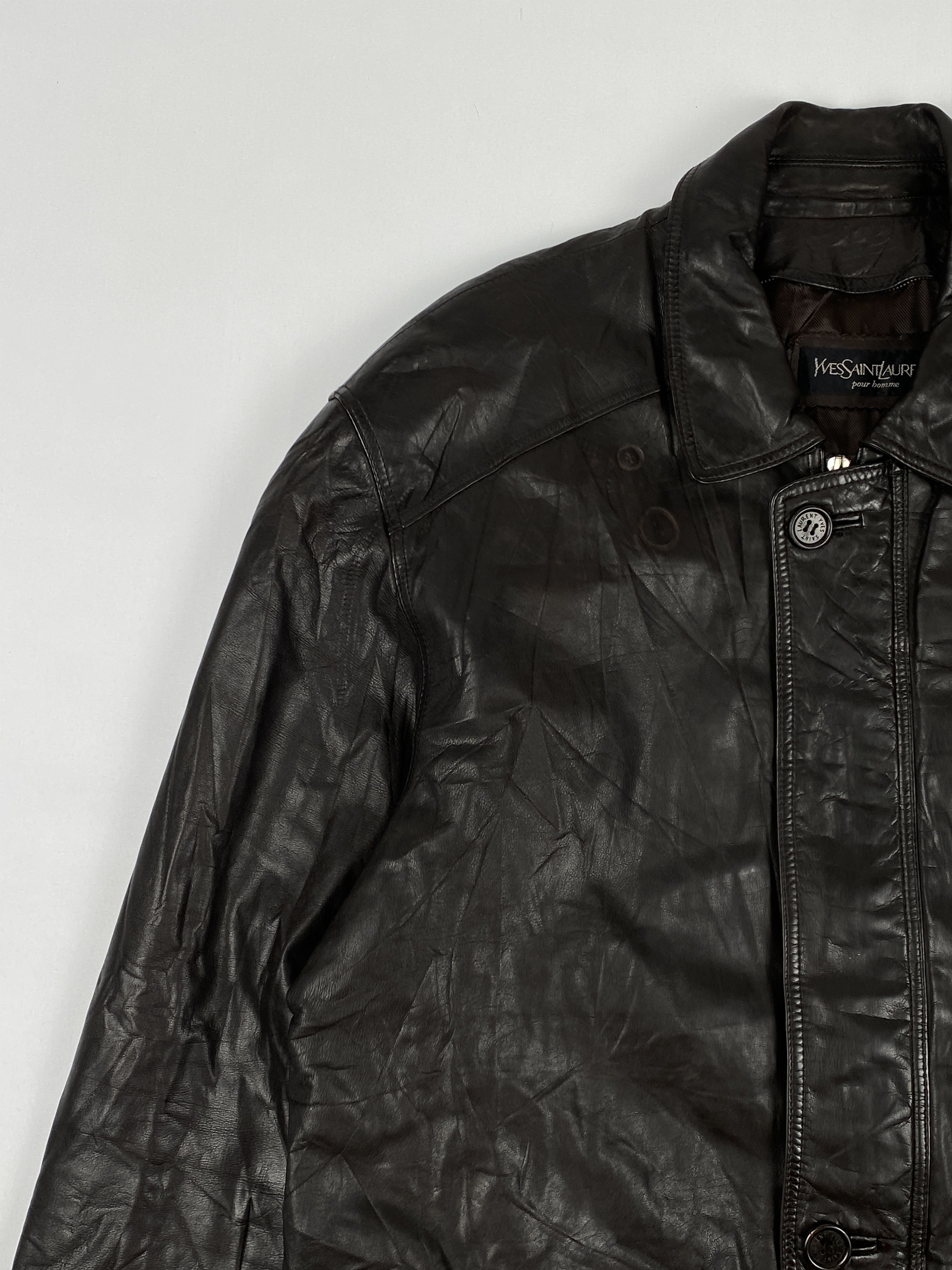 Yves Saint Laurent Leather Car Coat Jacket Size US L / EU 52-54 / 3 - 6 Thumbnail