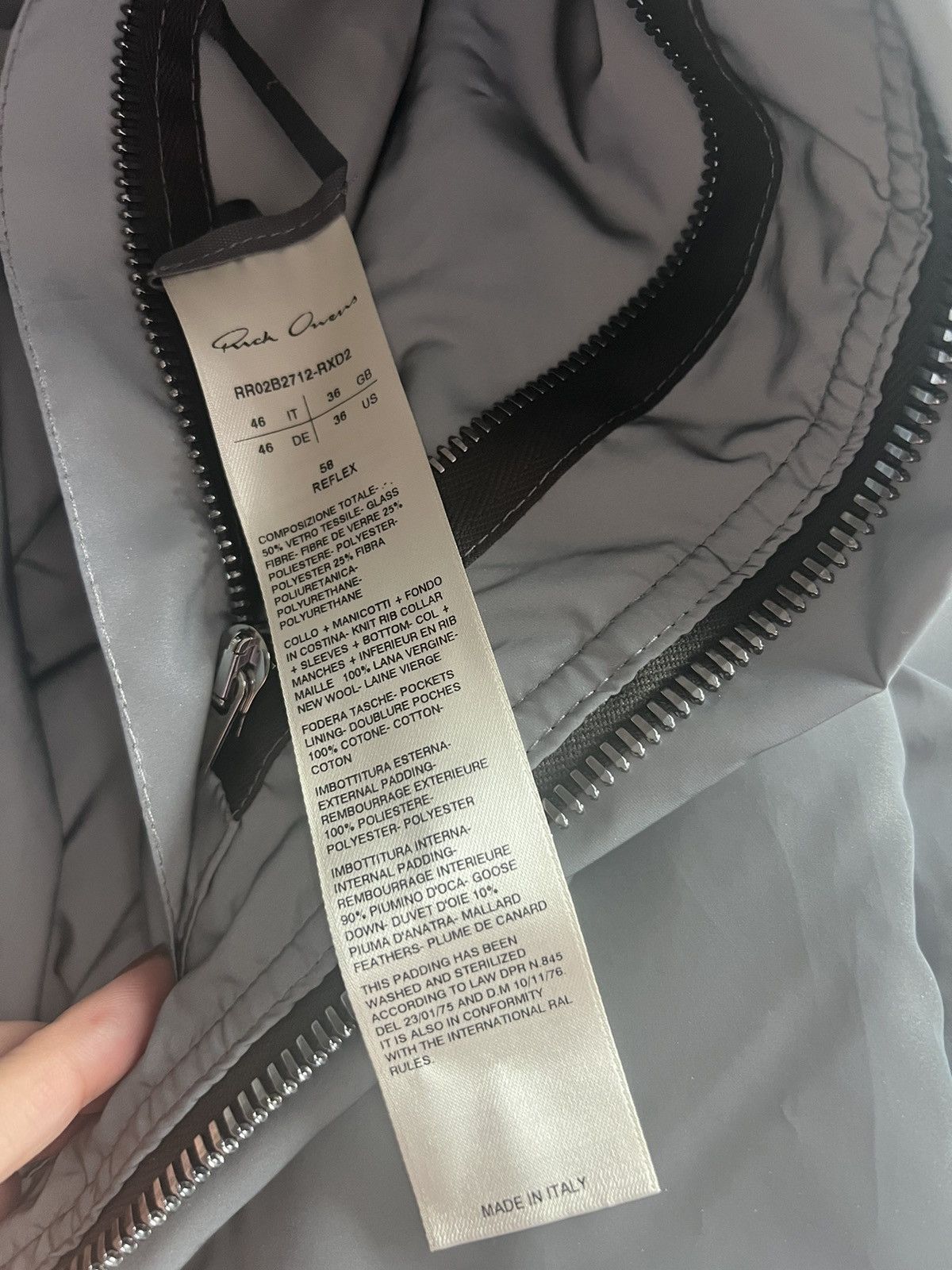 Rick Owens 🔥 Reflective Rick Owens FW22 Strobe Gauntlet bomber jacket Size US S / EU 44-46 / 1 - 15 Thumbnail