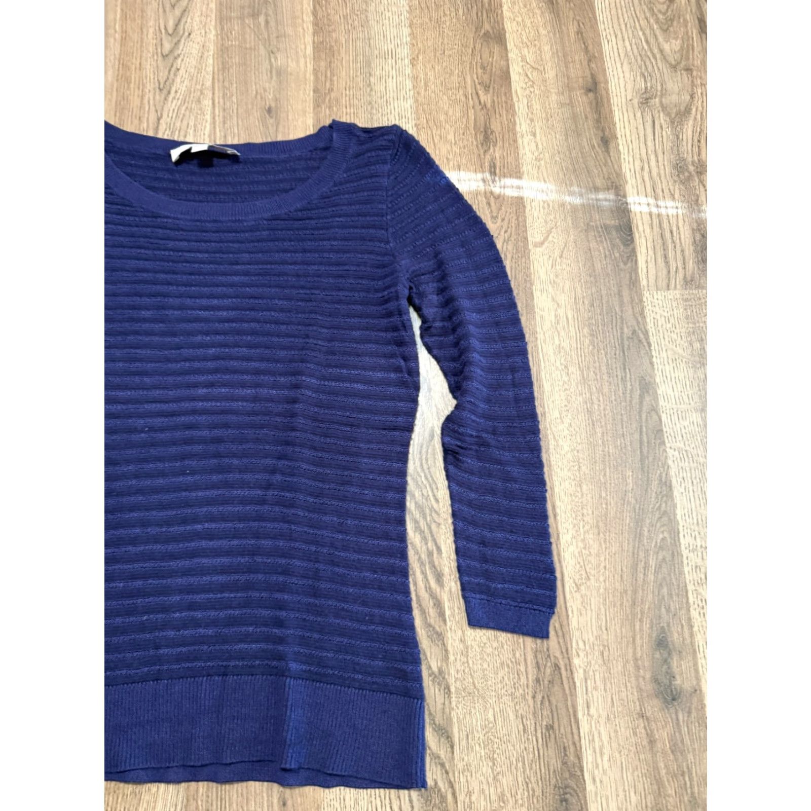 Loft LOFT Shirt Women Small Blue Long Sleeve Boat Neck Stretch Lightweight Casual Modern - Womens Size S / US 4 / IT 40 - 3 Thumbnail