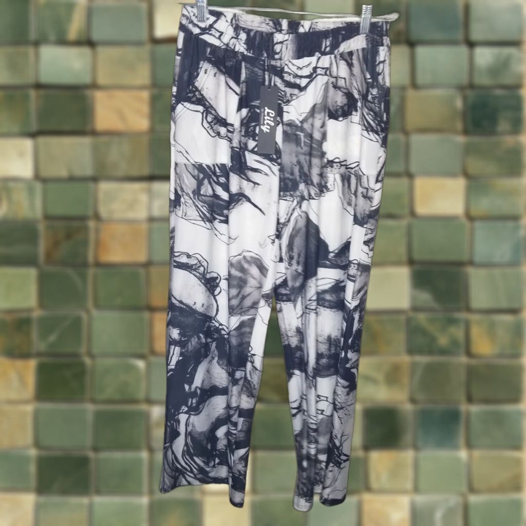 Vintage VINTAGE Lily Women's Pants Loose Fit Lightweight Black White Size M Women Size 32" / US 10 / IT 46 - 1 Thumbnail
