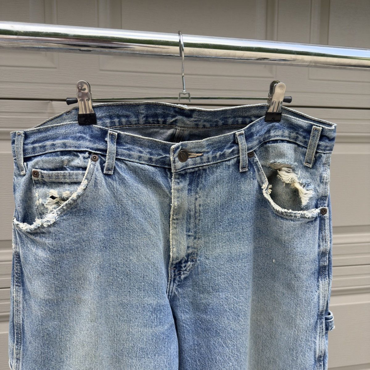 Vintage Dickies Thrashed Faded Distressed Work Jeans ERD Grunge Size US 34 / EU 50 - 3 Thumbnail