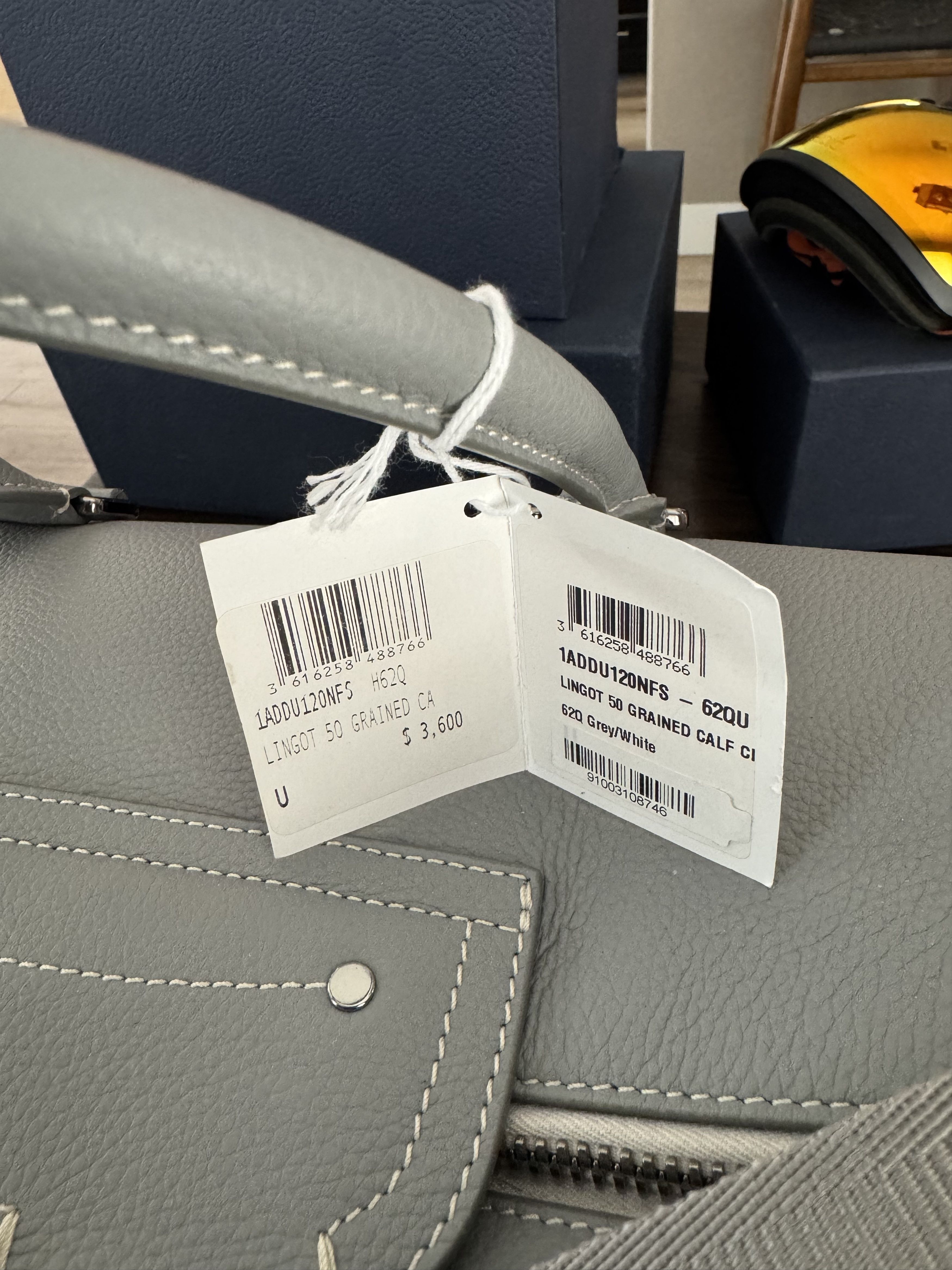 Dior Lingot 50 grain calf grey/white duffel bag Size ONE SIZE - 6 Thumbnail
