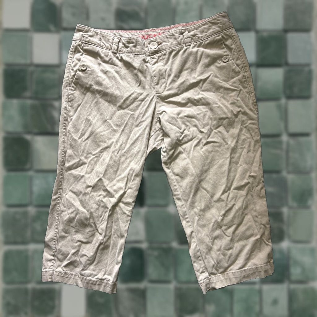 Dockers VINTAGE-LESS Dockers Capris Pants Womens 34" Waist Beige Casual Travel 5-Pocket Straight Leg Regular Size 34 Beige Womens Dockers Capris Pants Size 34" / US 12 / IT 48 - 1 Thumbnail