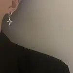 Other 925 Silver Plated Cross Star Drop Earrings for Men Women Size ONE SIZE - 4 Thumbnail