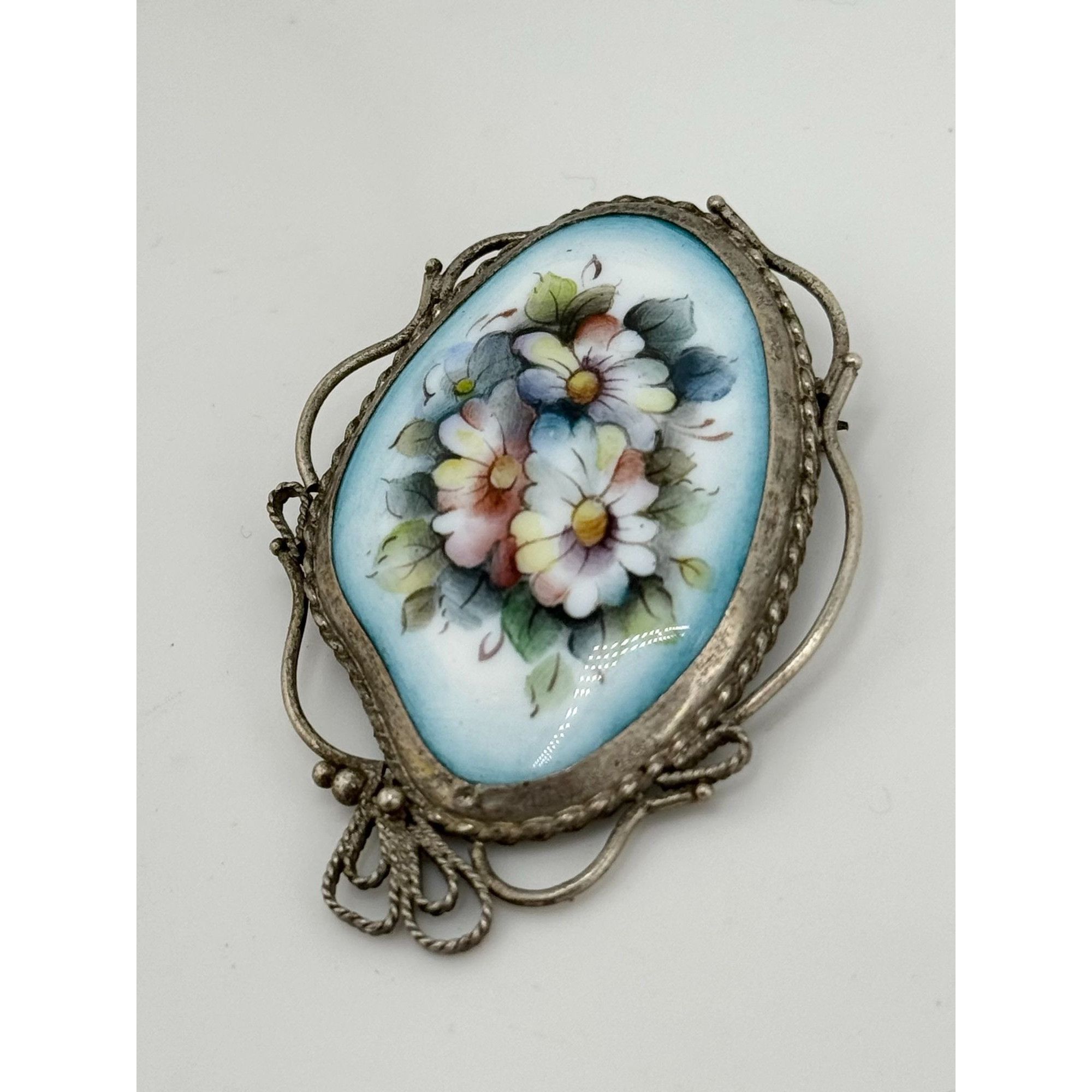 Vintage Vintage porcelain floral art brooch pin Size ONE SIZE - 3 Thumbnail