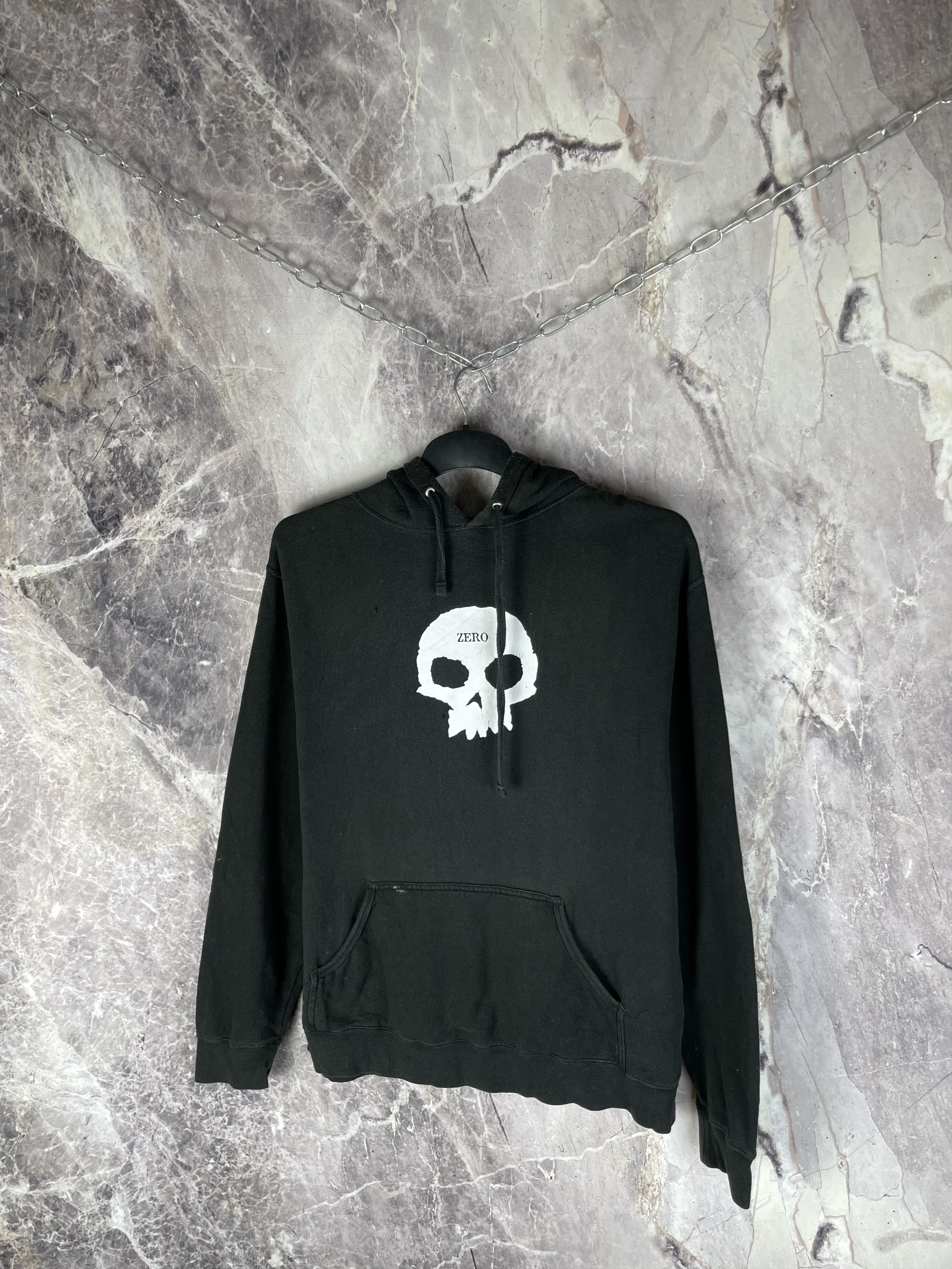 Vintage Vintage 90's Zero Logo skateboards Distressed Faded Hoodie Size US L / EU 52-54 / 3 - 2 Thumbnail